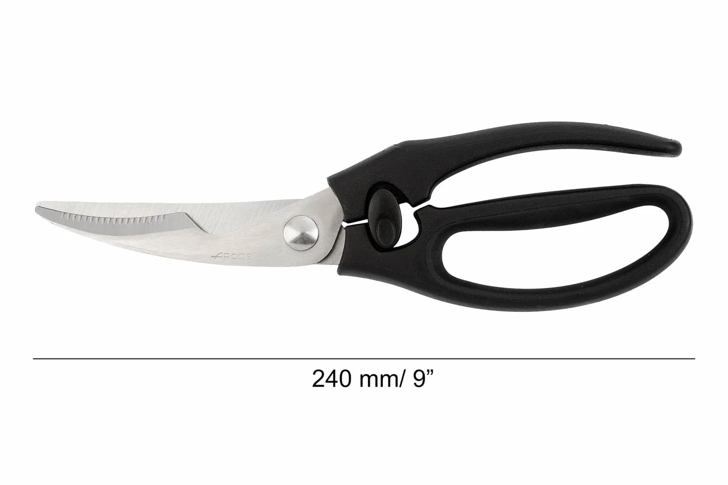 Arcos Series Ecopro Cisailles à volaille Lame en Acier Inoxydable 240 mm Poignée Polypropylène + Élastomère Noir