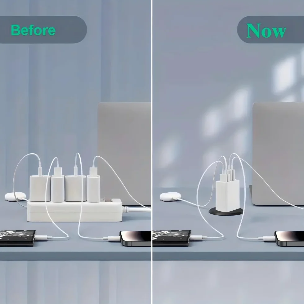 4 USB C Szybka Ładowarka 40W PD & USB A Type C Szybkie Ładowanie Ściany Ładowarka Wtyczka Uniwersalny Mobilny Zasilacz do iPhone Samsung Huawei Xiaomi HTC Motorola Honor iPad itp