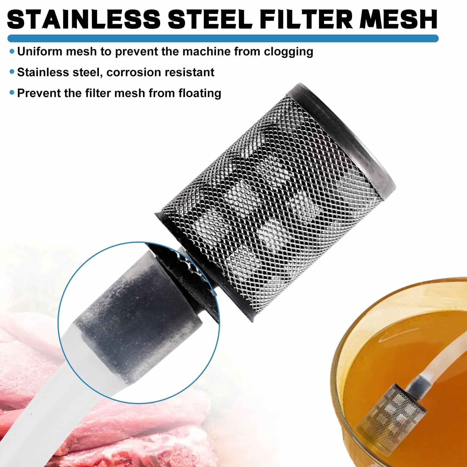 MXBAOHENG Injecteur de Viande Électrique 50W Marinade Automatique Seringue Viande 10 Aiguilles Inox Rôtir Dinde Porc Bœuf