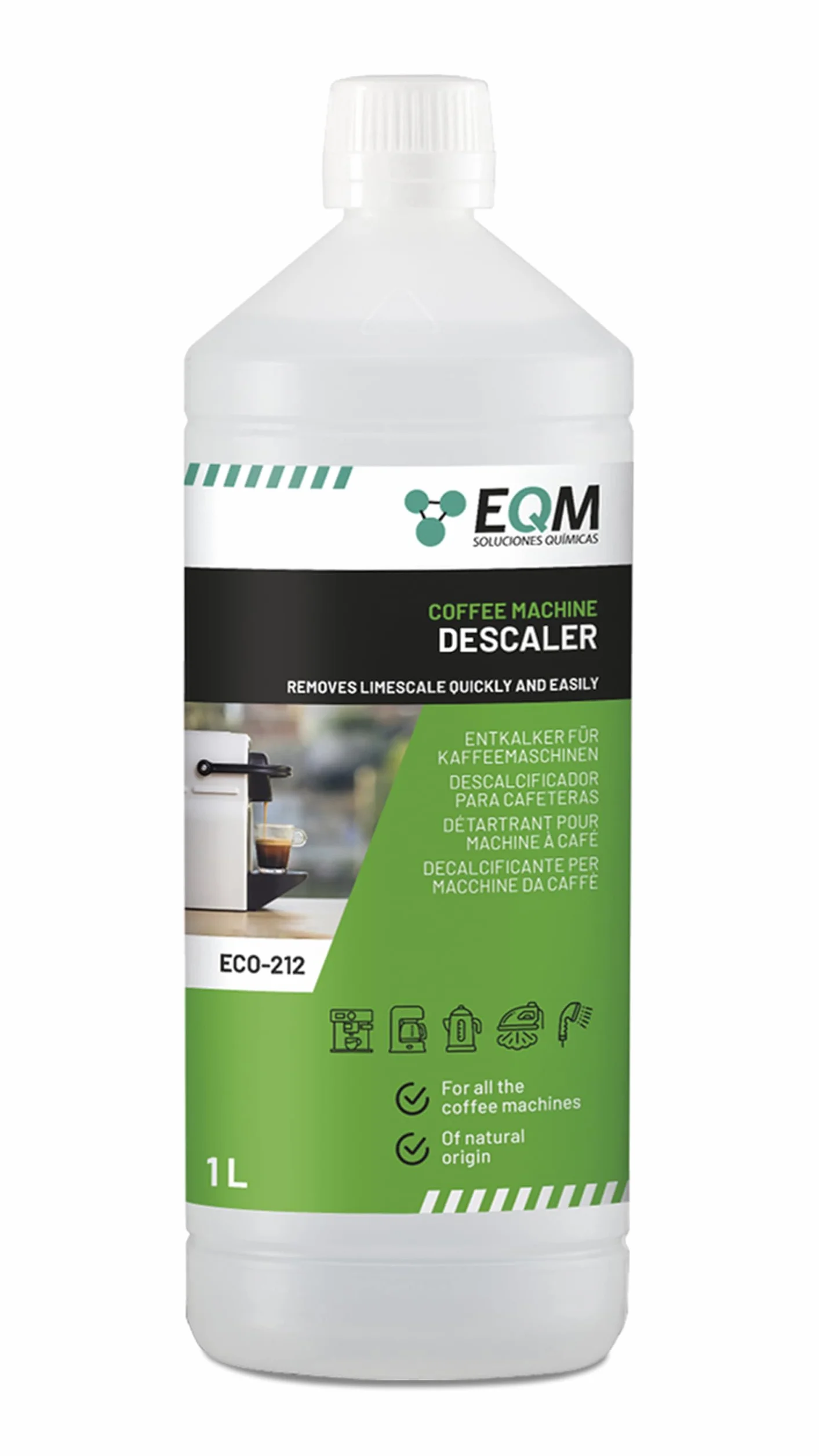 EQM ECO-212 Détartrant machine à café 1L origine naturelle