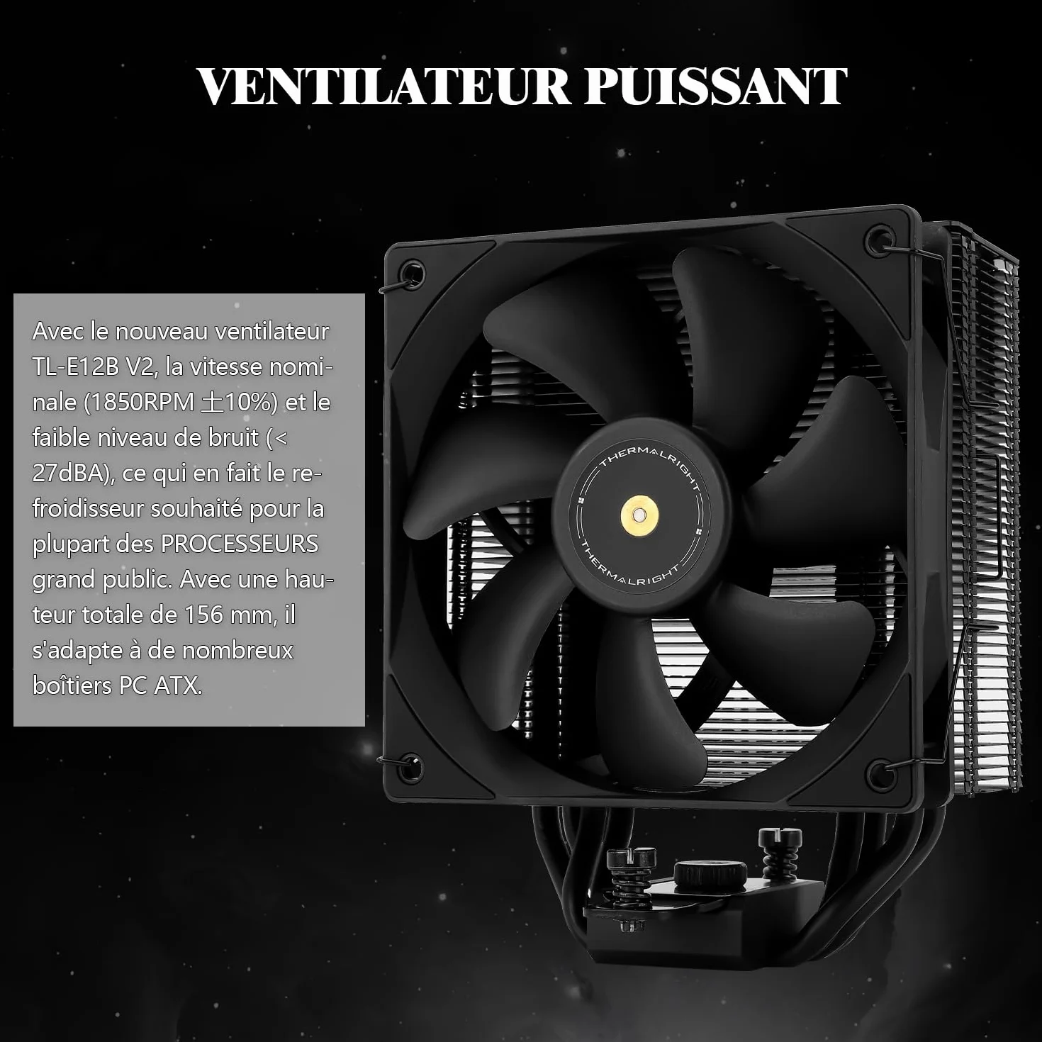 Thermalright-TR Assassin Spirit 120 EVO DARK CPU chłodnica powietrza z 4 × 6 mm HeatPipes, TL-E12B V2 PWM wentylator chłodzący CPU, 156 mm wysokości, do Intel 1700/115X/1200/1851, AMD: AM4 AM5