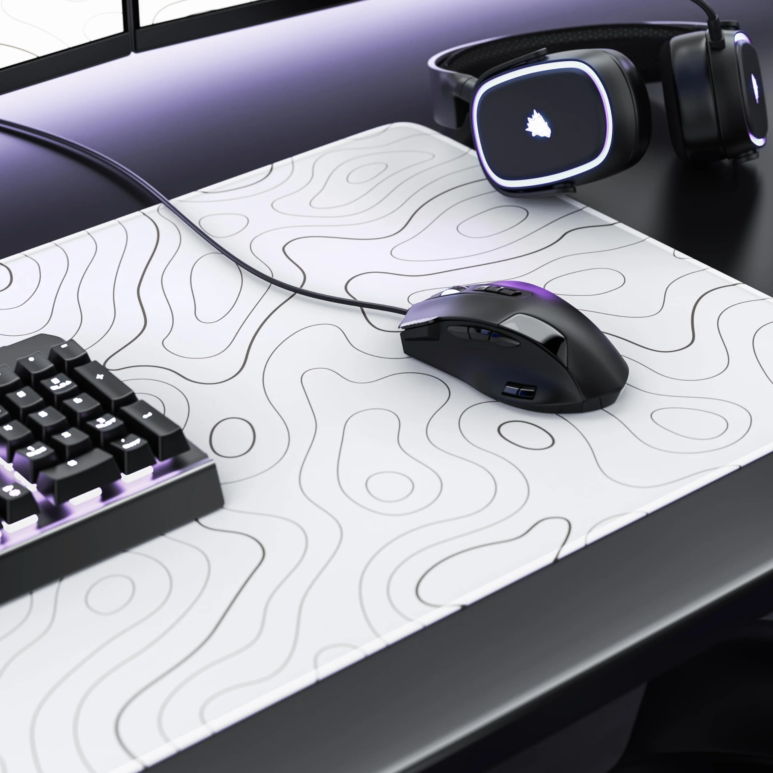 TITANWOLF Tapis de Souris Gaming XXL 900x400mm, Mouse Pad Mat, Base antidérapante, Haute précision