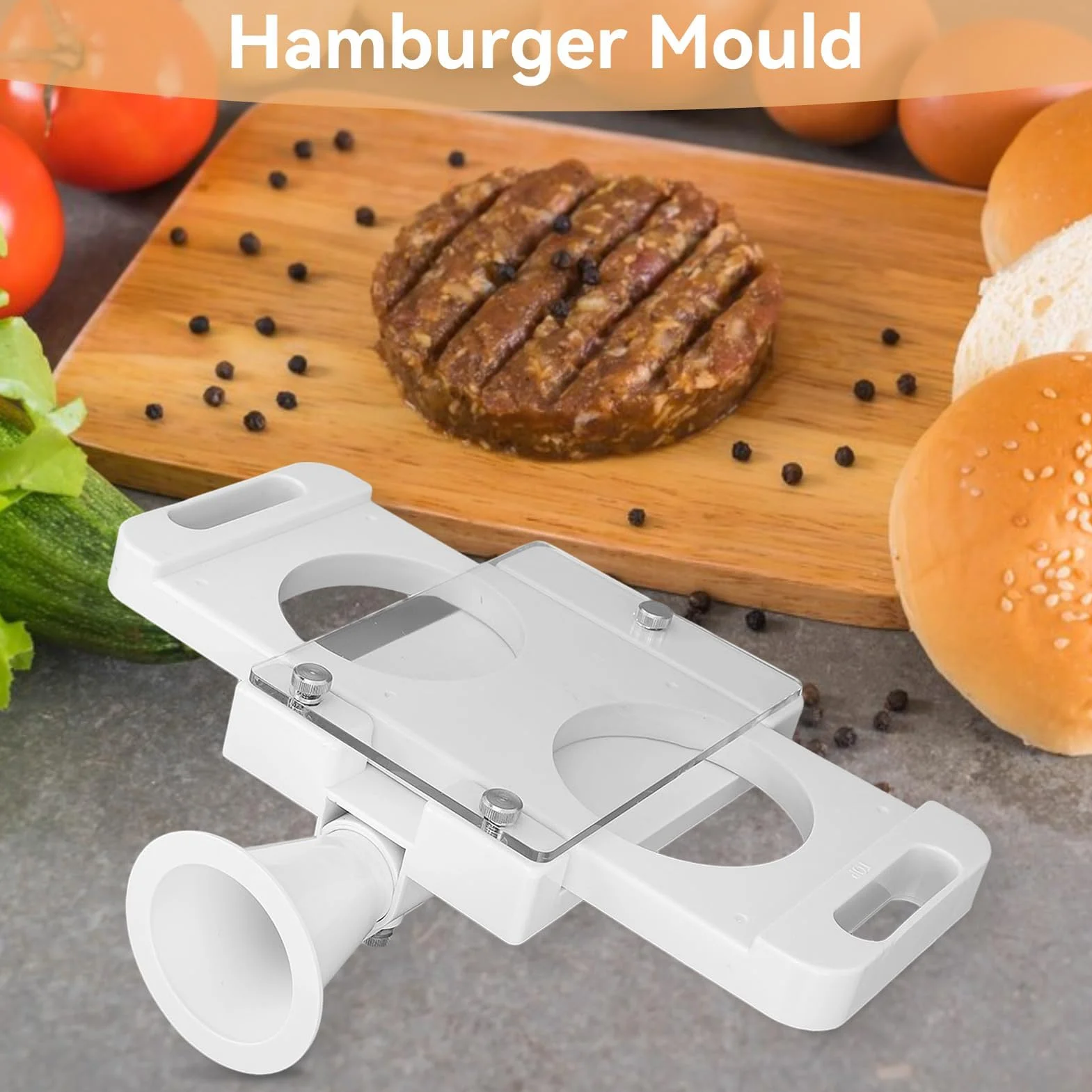 Hamburger en appuyant sur Machine Maker, Auto Hamburger Patty Maker avec 5 Tubes Adaptateur Maison Burger Maker Appuyez sur pour Saucisse Remplisseur Viande
