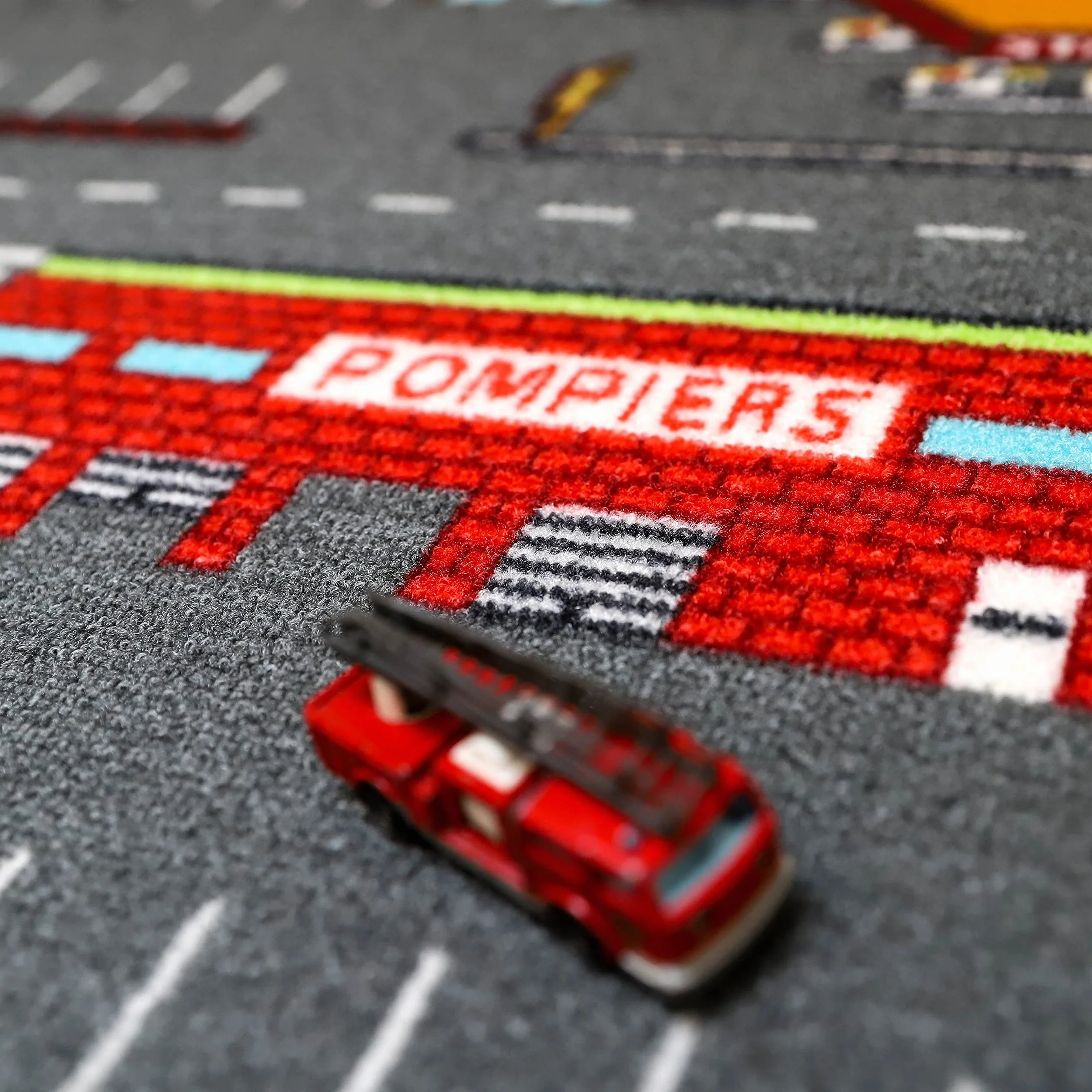 Tapis Enfant Routes dans la Ville 130x200cm antidérapant Ourlet CE