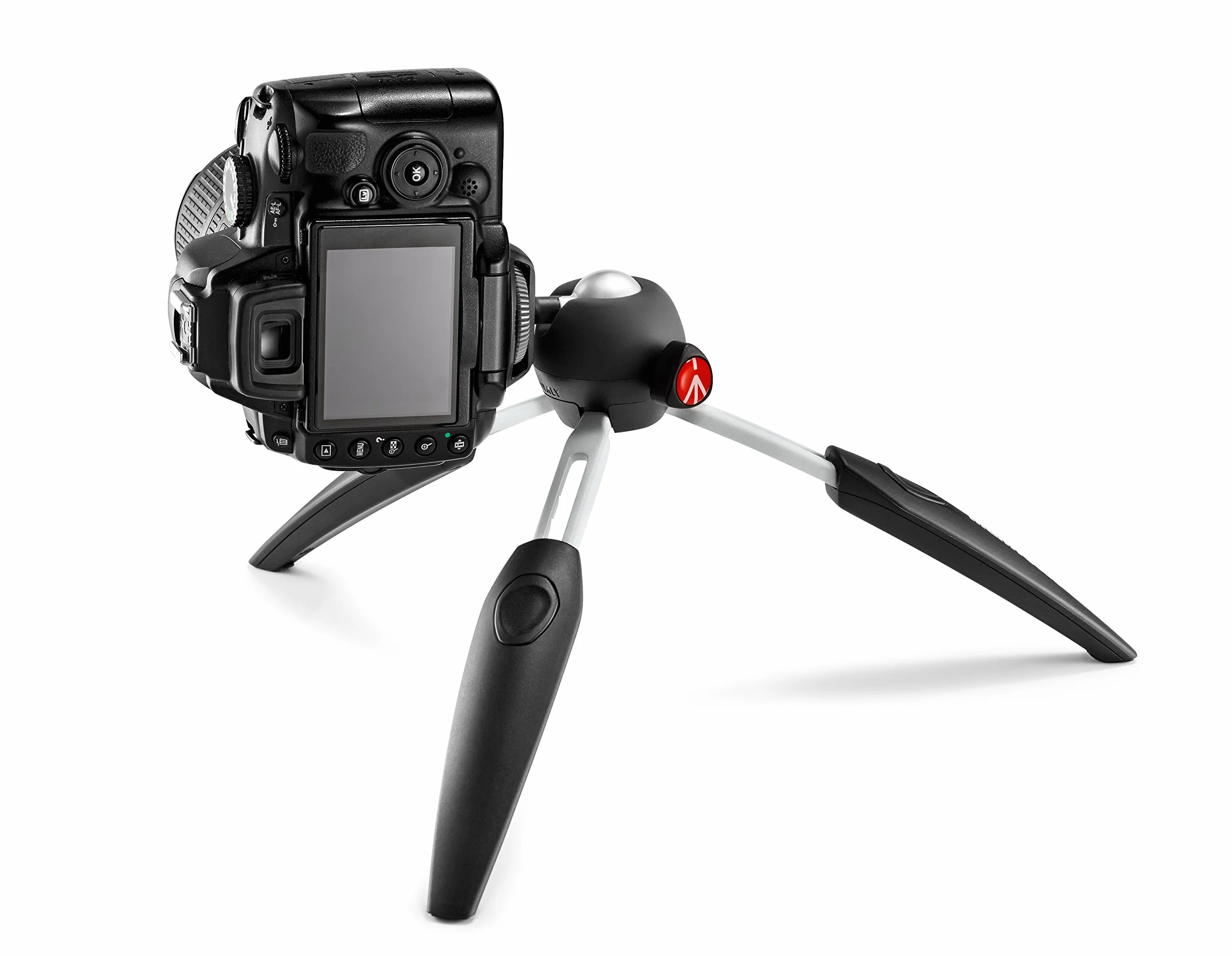 Manfrotto MTPIXIEVO-BK, PIXI EVO 2-sekcyjny mini statyw do aparatów bezlusterkowych, kompaktowych kamer systemowych, lustrzanek cyfrowych, wideo, kompaktowych rozmiarów, aluminium