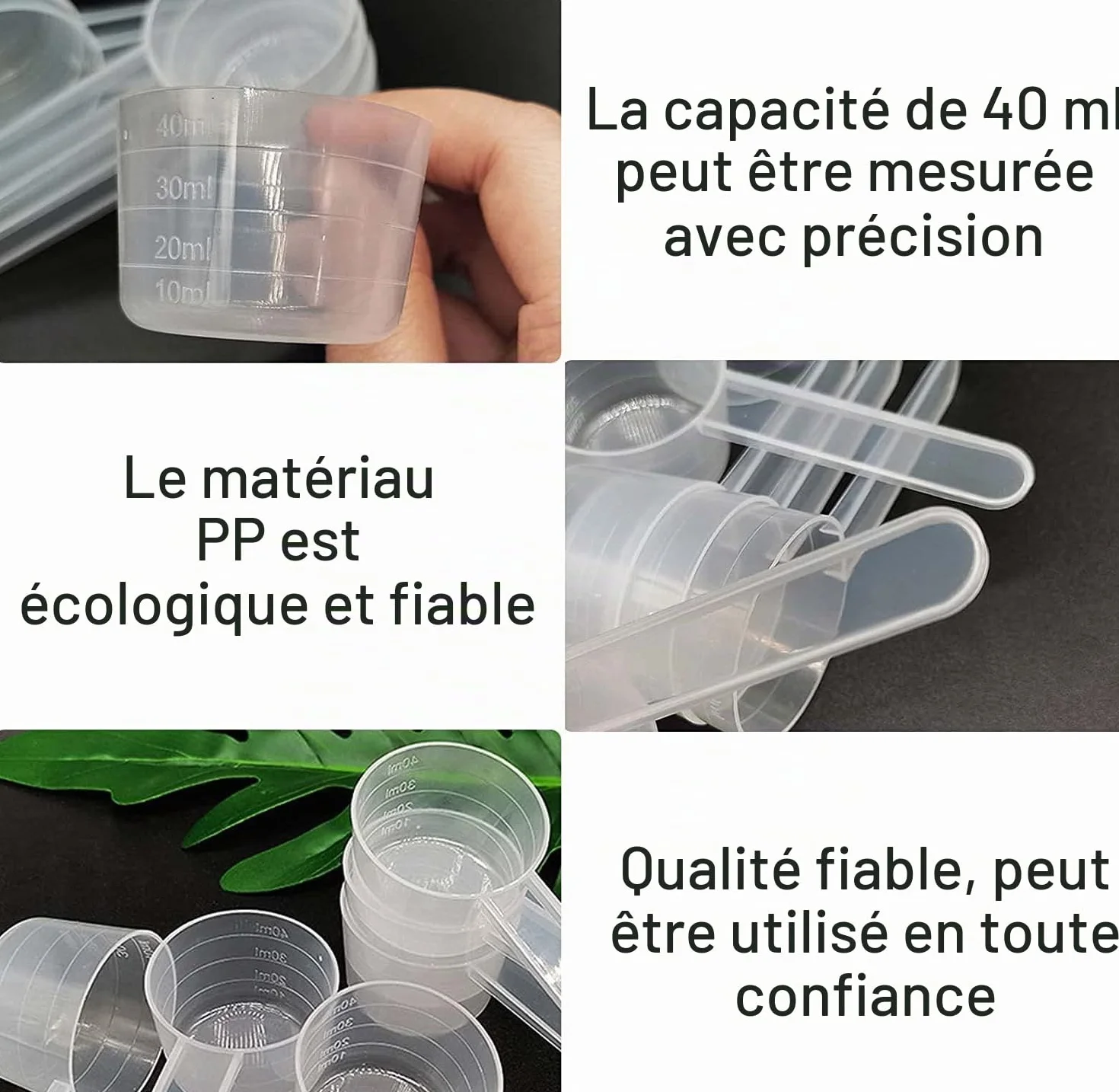 Cuillère doseuse de mesure 5 g, transparente avec graduation 2-4 g, 1 pièce