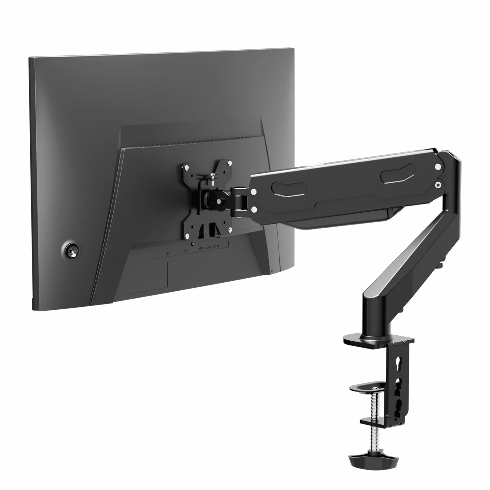 Pholiten Bras Ecran PC pour écran LCD LED 13-27", Support VESA 75x75/100x100mm, Rotatif 360°, Réglable en Hauteur
