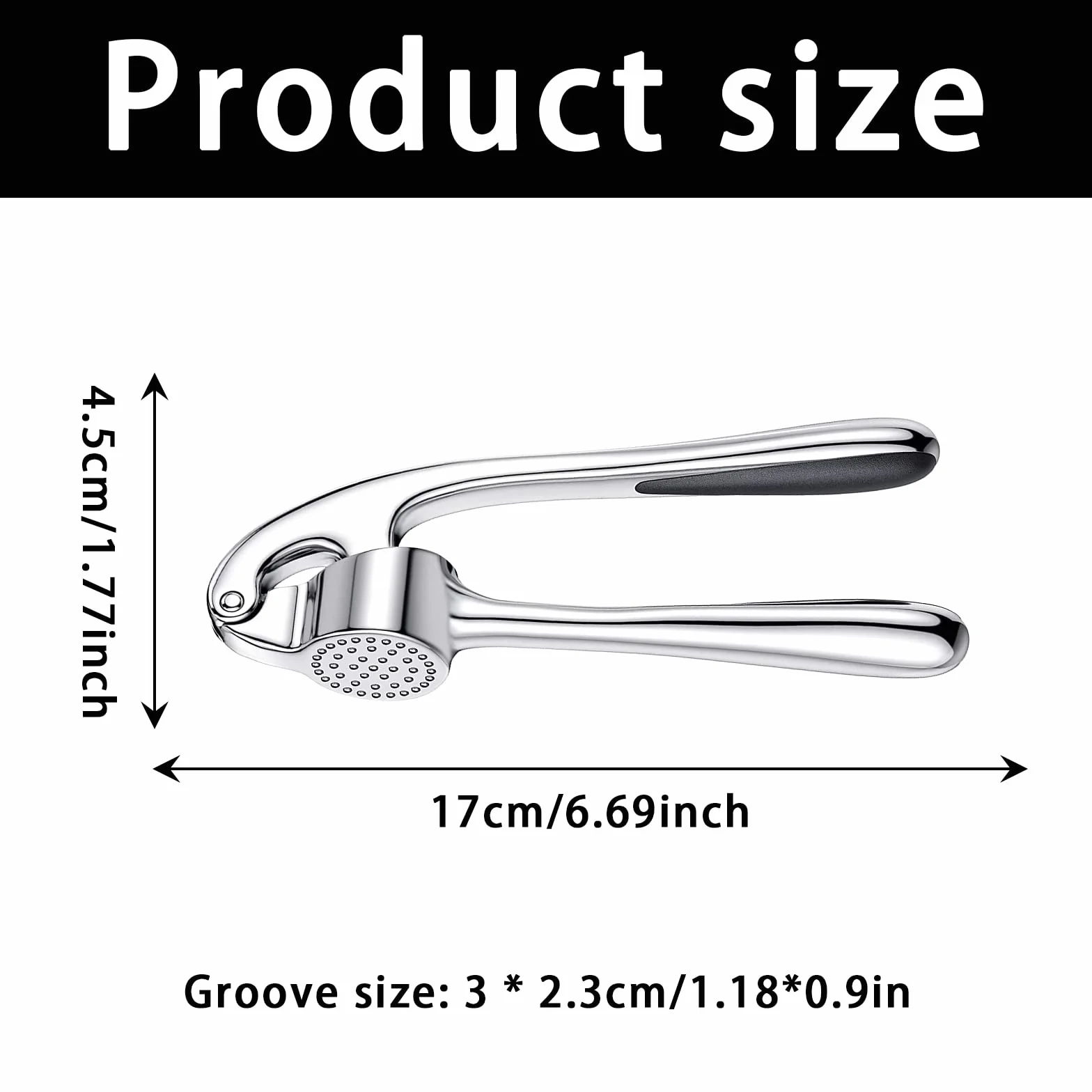 Presse-Ail Inox Professionnel, Broyeur D'Ail Facile à Nettoyer, Durable, Passe au Lave-Vaisselle, Argenté