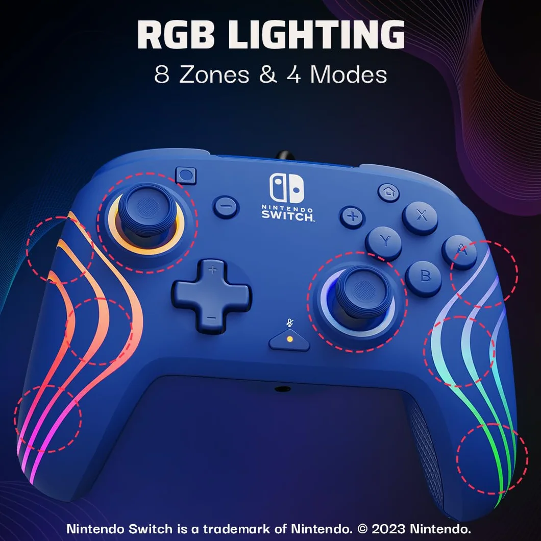 Switch Afterglow Wave Wired Controller Blue