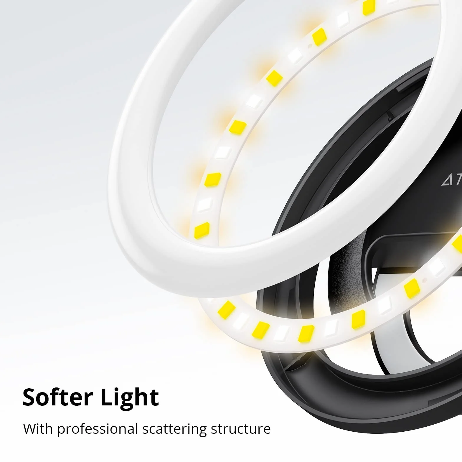 ATUMTEK Pierścień świetlny do telefonu Selfie Ring Light z akumulatorem z 40 diodami LED, do zdjęć i wideo do strumieniowego przesyłania strumieniowego, TikTok, Instagrama, spotkania z zoomem i