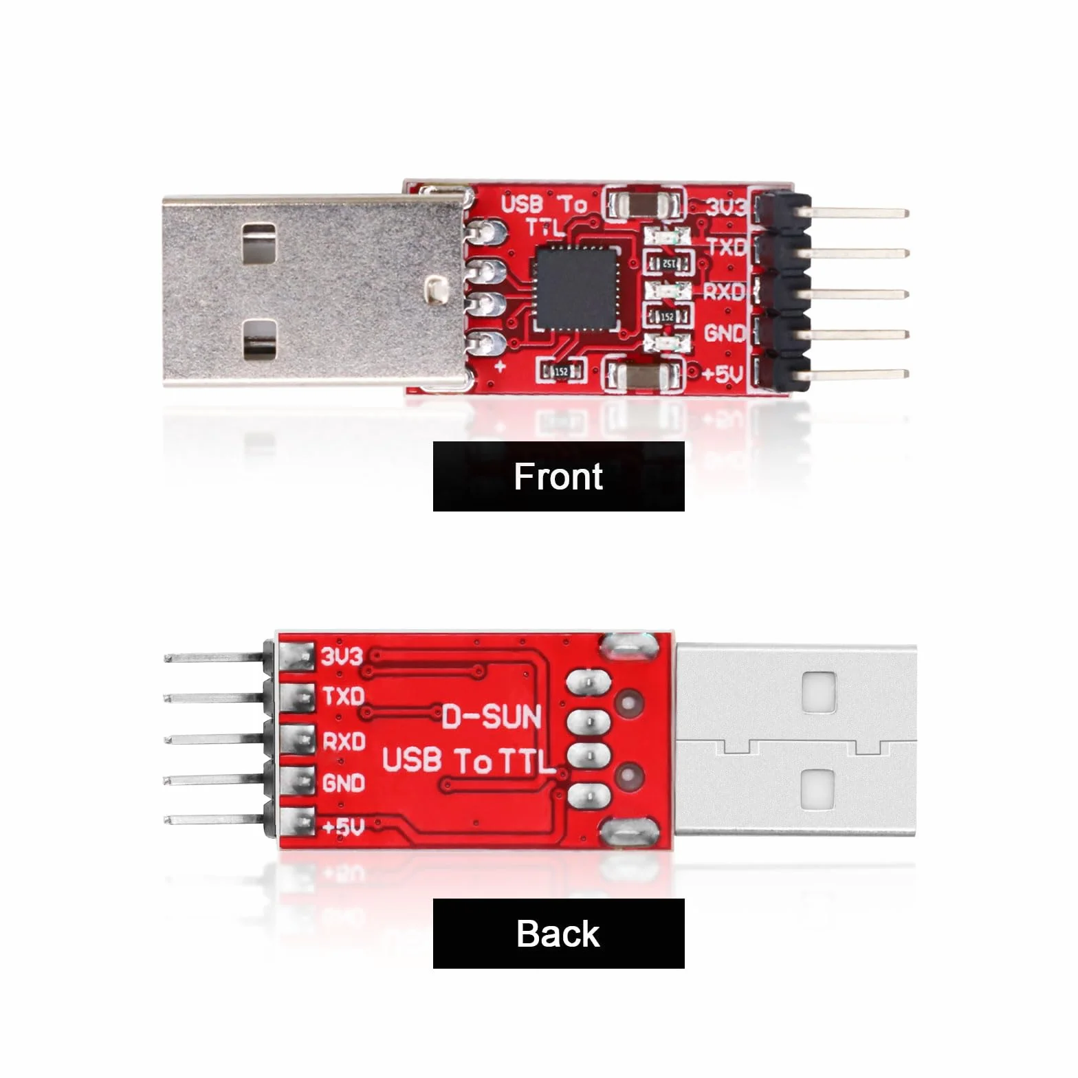 RUIZHI CP2102 USB to Serial Module 2 Pieces CP2102 USB to TTL Converter with Jumper for 3.3V 5V Arduino STC