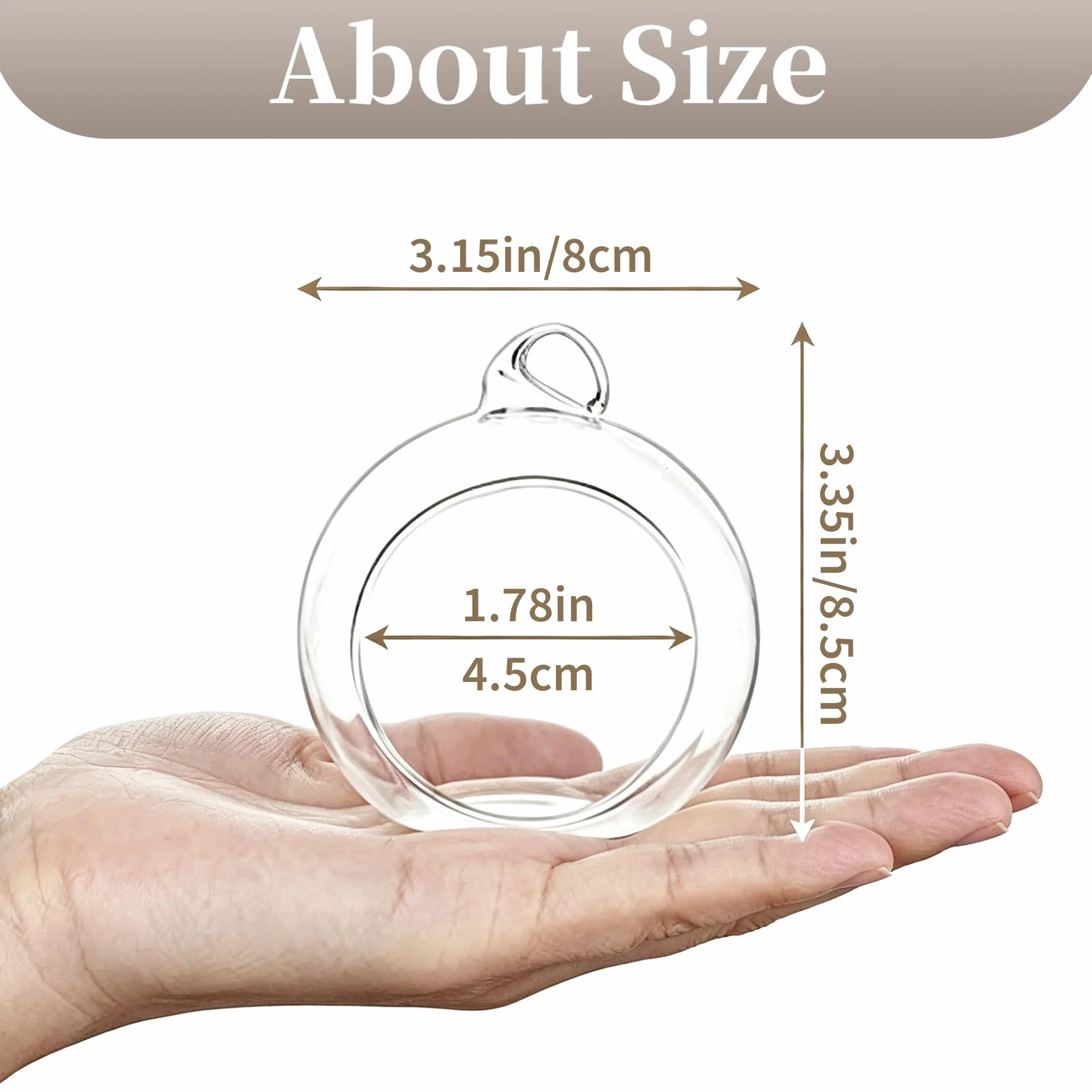 Sziqiqi 24 Pièces Bougeoir en Verre Suspendu de Bougies LED, 8cm Boules de Verre Creatives Décoration Aux Chandelles pour Table de Mariage Fête Décorations de Noël Anniversaire Bougeoir Decoratif