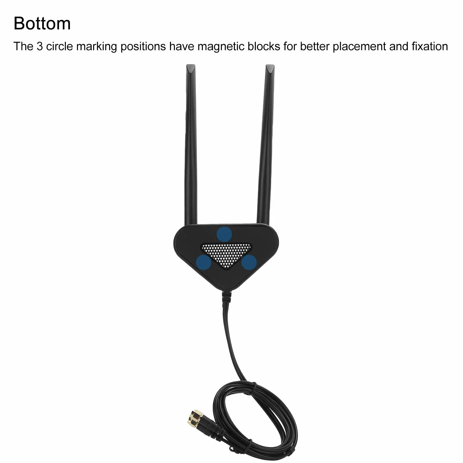 ASHATA Antena WiFi z podstawą magnetyczną, adapter magnetyczny dBi RP-SMA, 1,1 m, przedłużacz do routera Wi-Fi, karty bezprzewodowej
