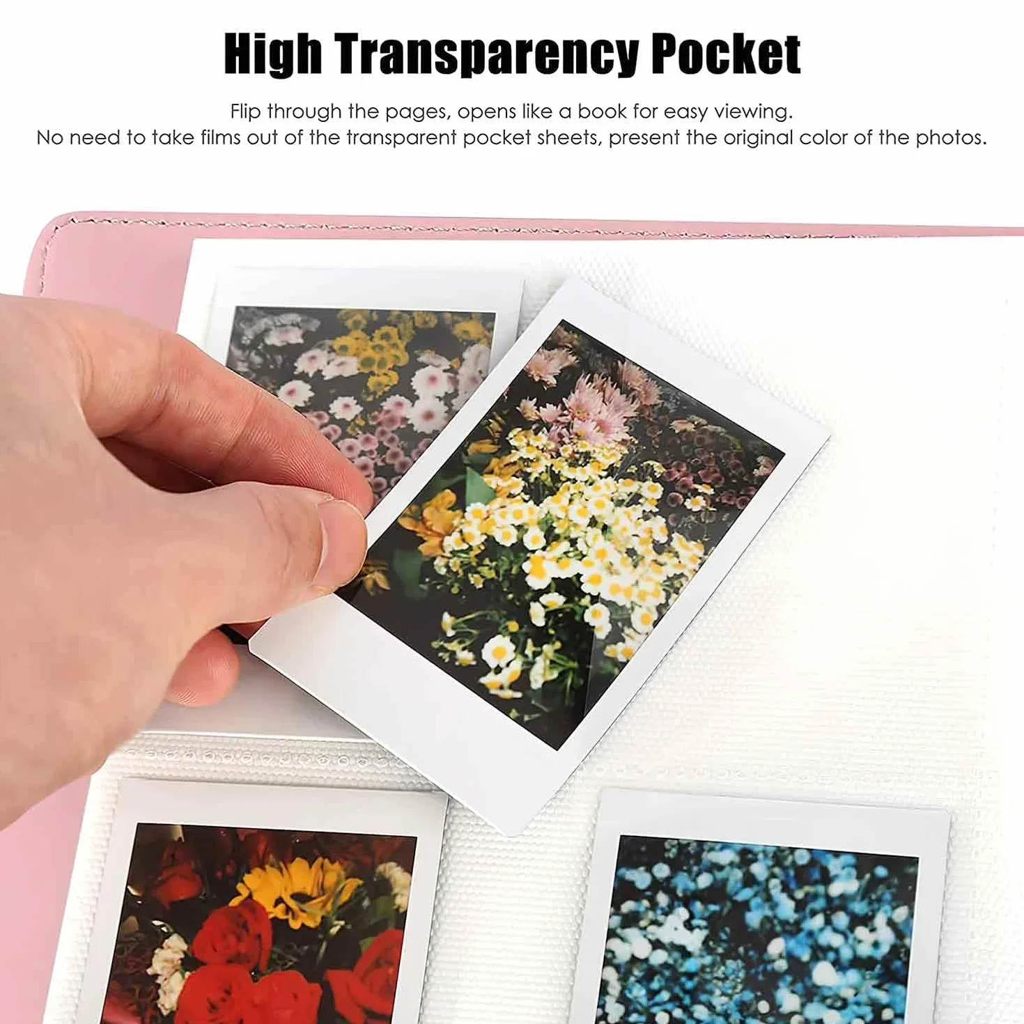 Album Photo 128 Mini Films pour Fujifilm Instax Mini LiPlay 11 90 70 50S 26 25 9 8+ 8 7S Appareil Photo Instantané (Rose)