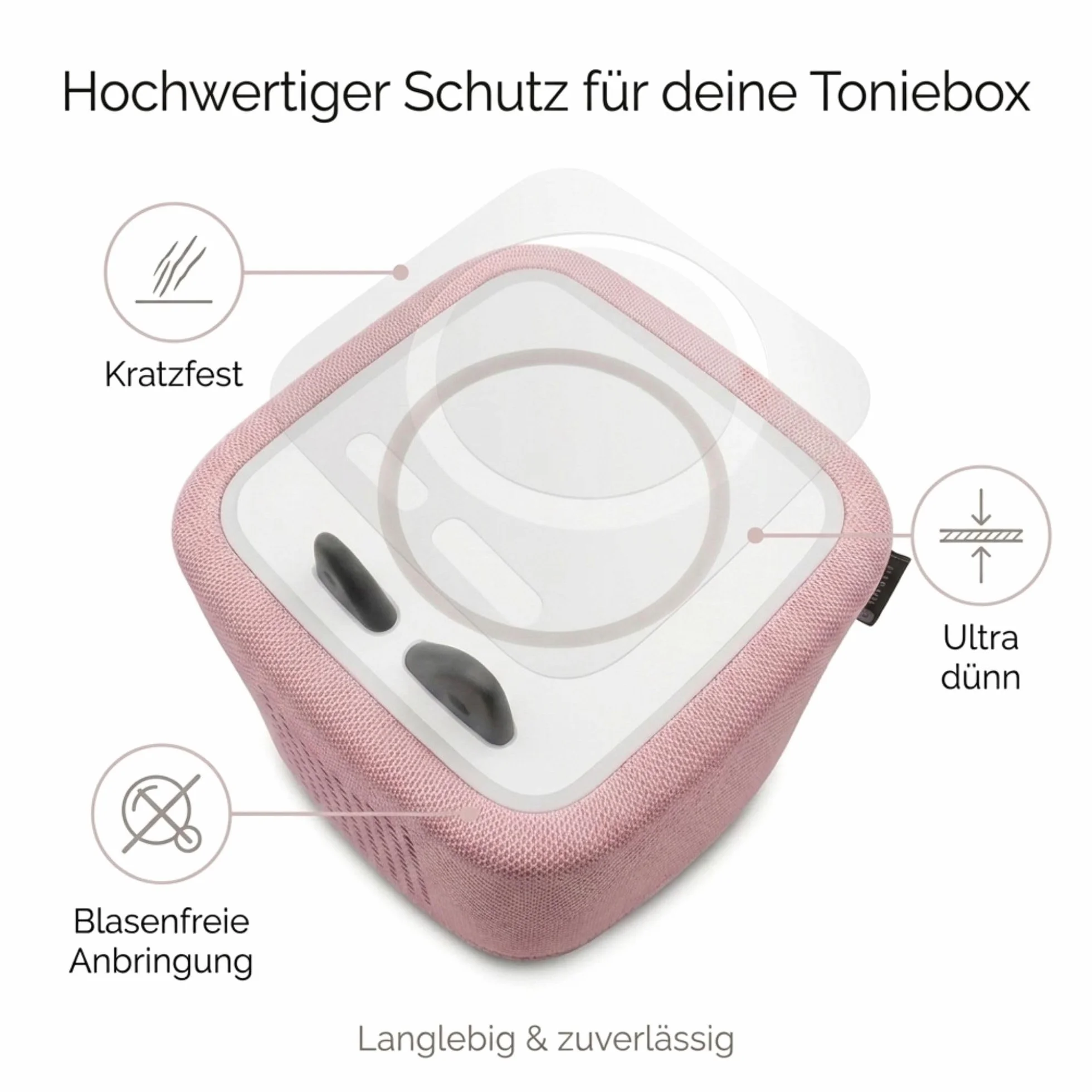 MilaBoo Toniebox Lot de 2 autocollants de protection en vinyle transparent amovible