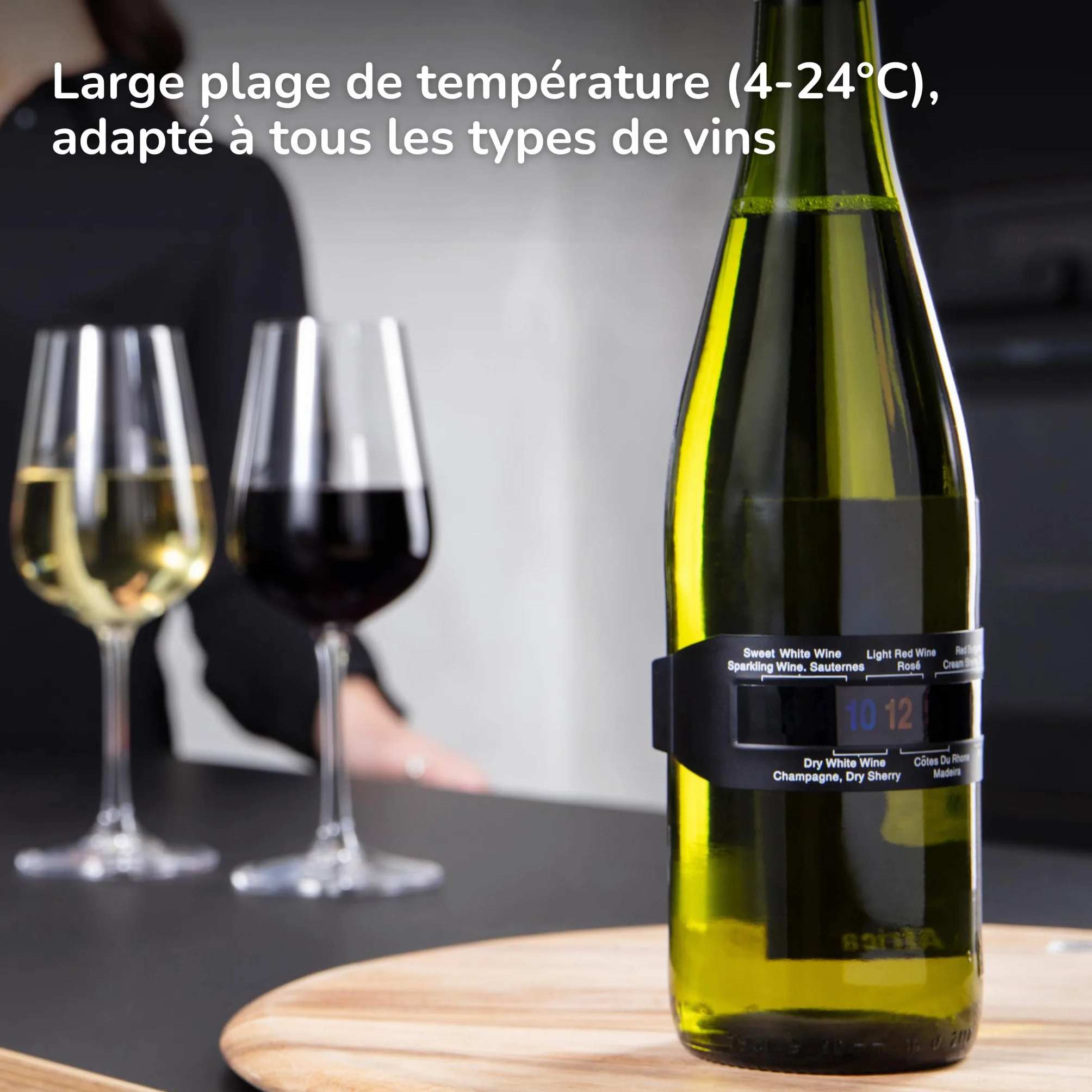 Haier Pack D'Accessoires à Vin - Pompe vide air électrique, conservez votre Bouteille jusqu'à 7 jours après ouverture - Thermomètre à vin, Indicateur de Température pour un service optimal