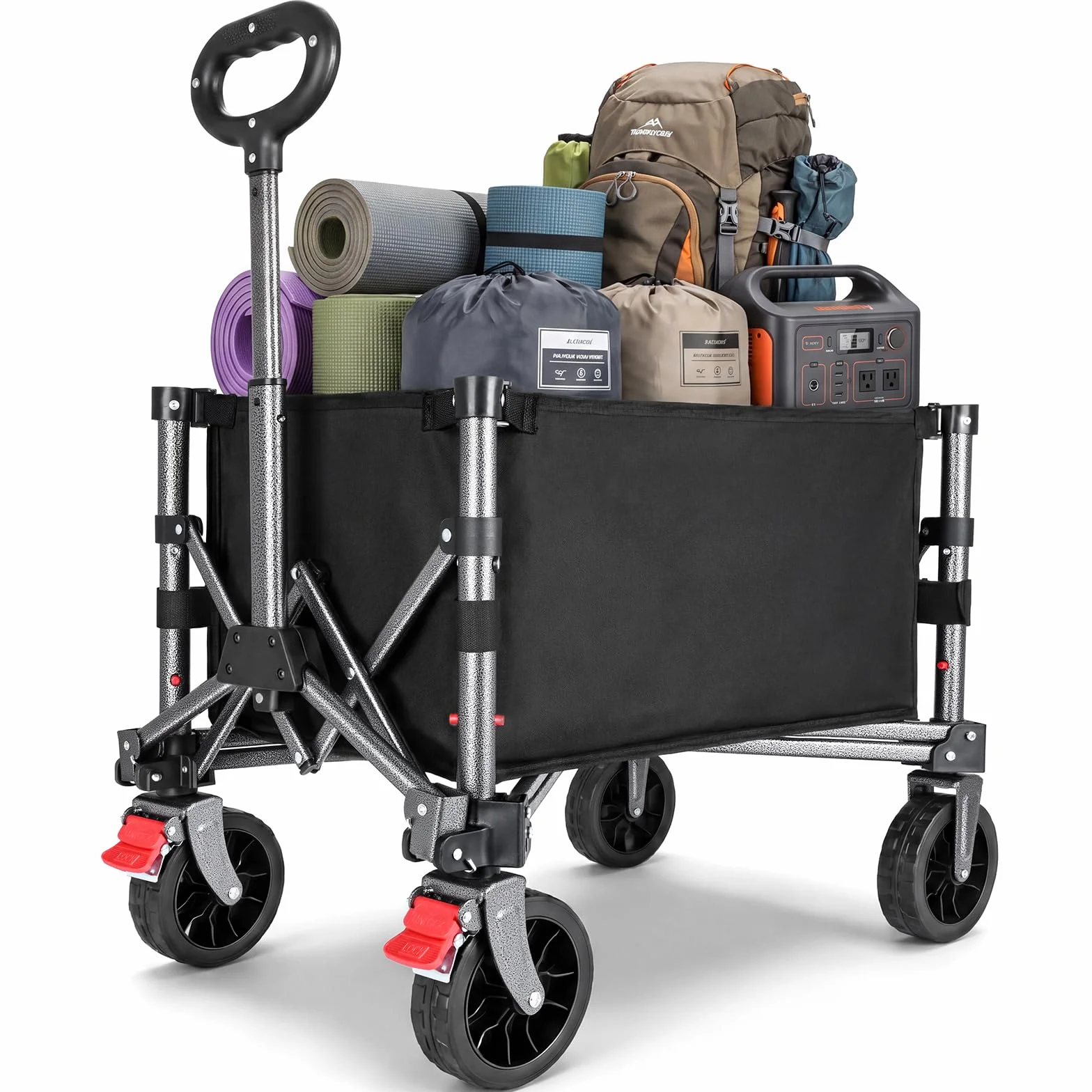 Chariot de Courses Pliable 70L 80kg Yeaupe Pro avec Fermeture Éclair et Poignée Réglable