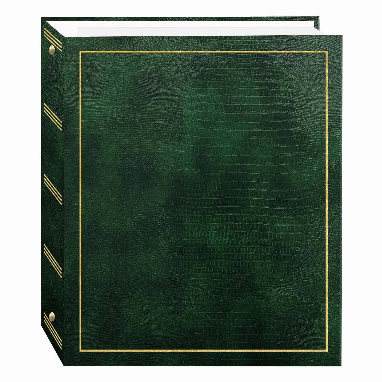 Album Photo magnétique à 3 Anneaux Auto-adhésif 100 Pages Vert Hunter Green