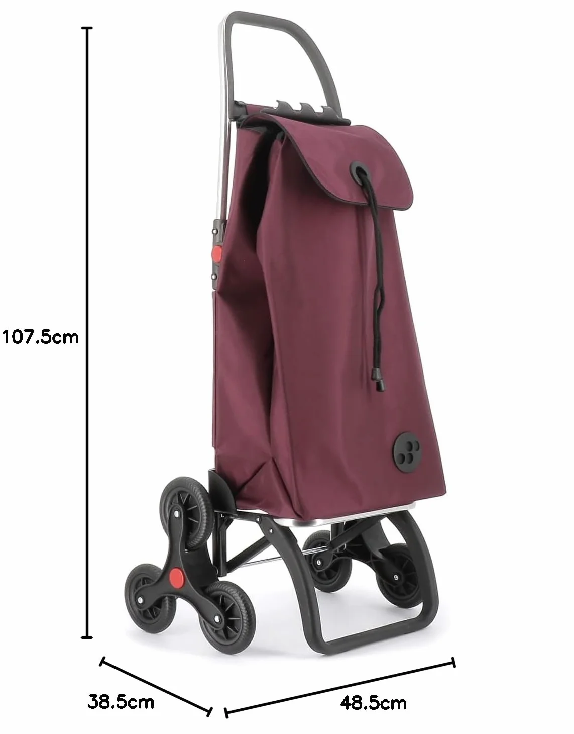 Chariot de Course Rolser I-Max MF 6 Roues Monte Escaliers Pliante - Bordeaux