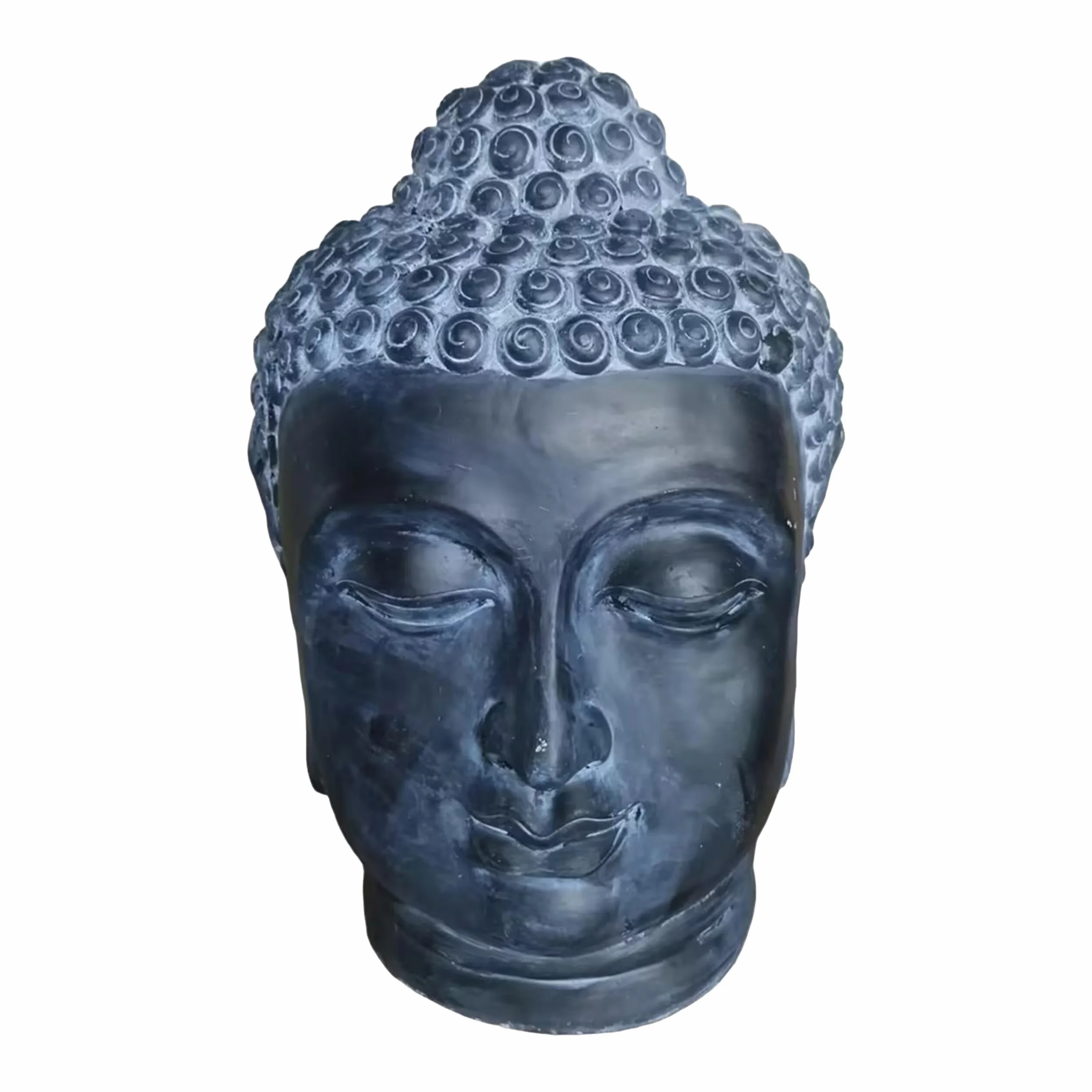 Relaxdays Tête de Bouddha déco Zen résistante aux intempéries Anthracite 55x36x32 cm