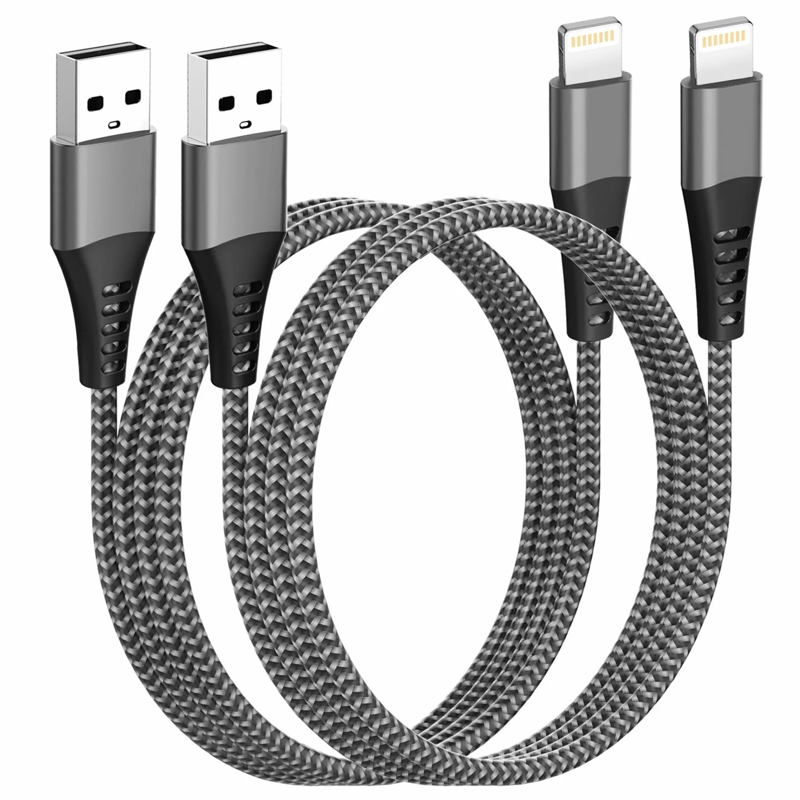 Câble iPhone MFi Lot de 2 1M+1M Nylon Chargeur pour Apple iPhone 14 13 12 11 Pro Max XS XR 8 7 6 iPad