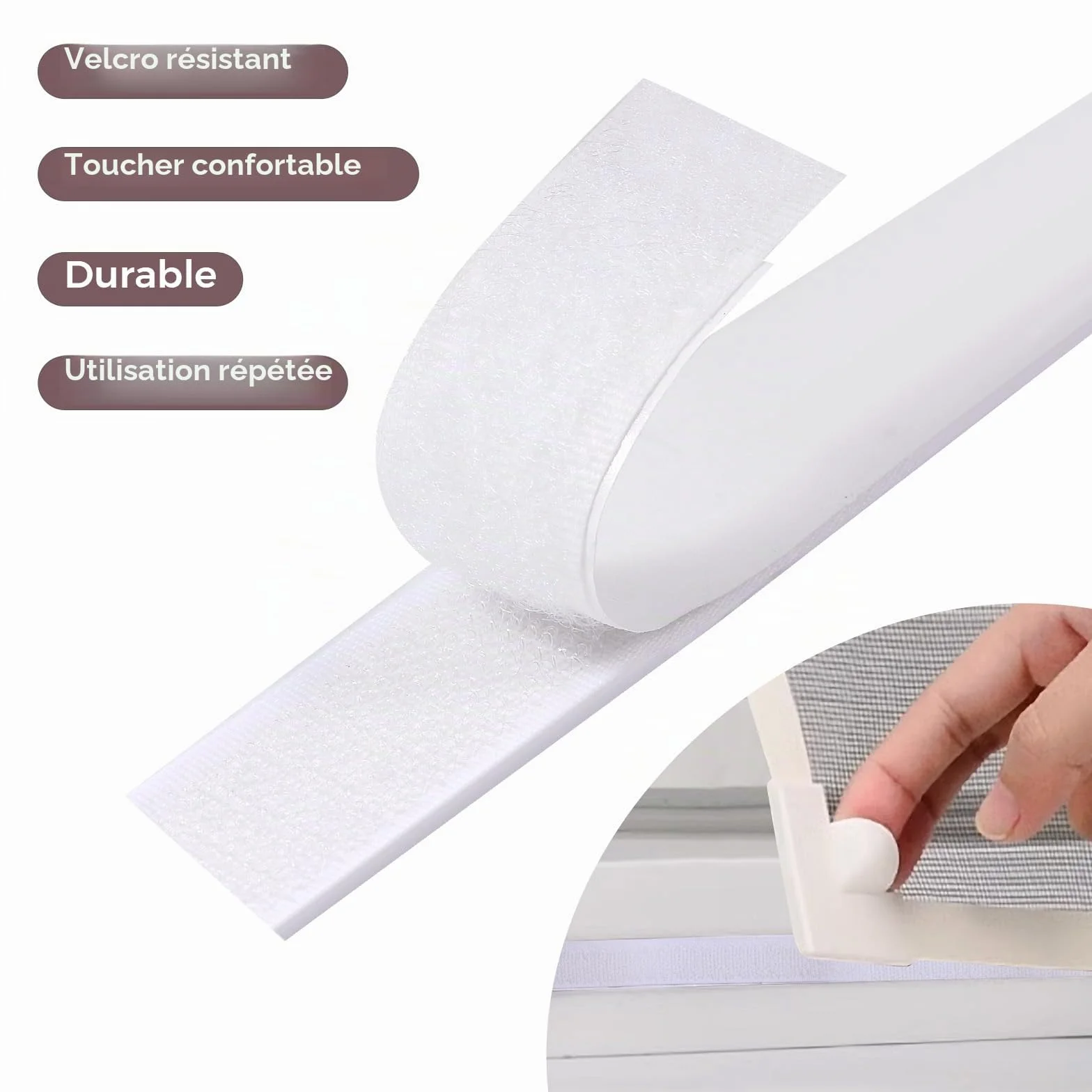 Oderra Bande Adhésive Double Face Blanche 8m x 2cm Scratch Autocollant Puissant pour Cadre Photo Fenêtre Moustiquaire Fixation Sans Percer 2 Rouleaux