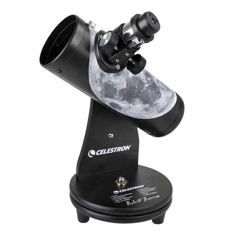 Celestron 22016 Firstscope Robert Reeves Signature Edition 76mm Tabletop Dobsonian Telescope, Includes 20mm and 4mm Eyepieces, f/3.95 Focal Ratio - Black