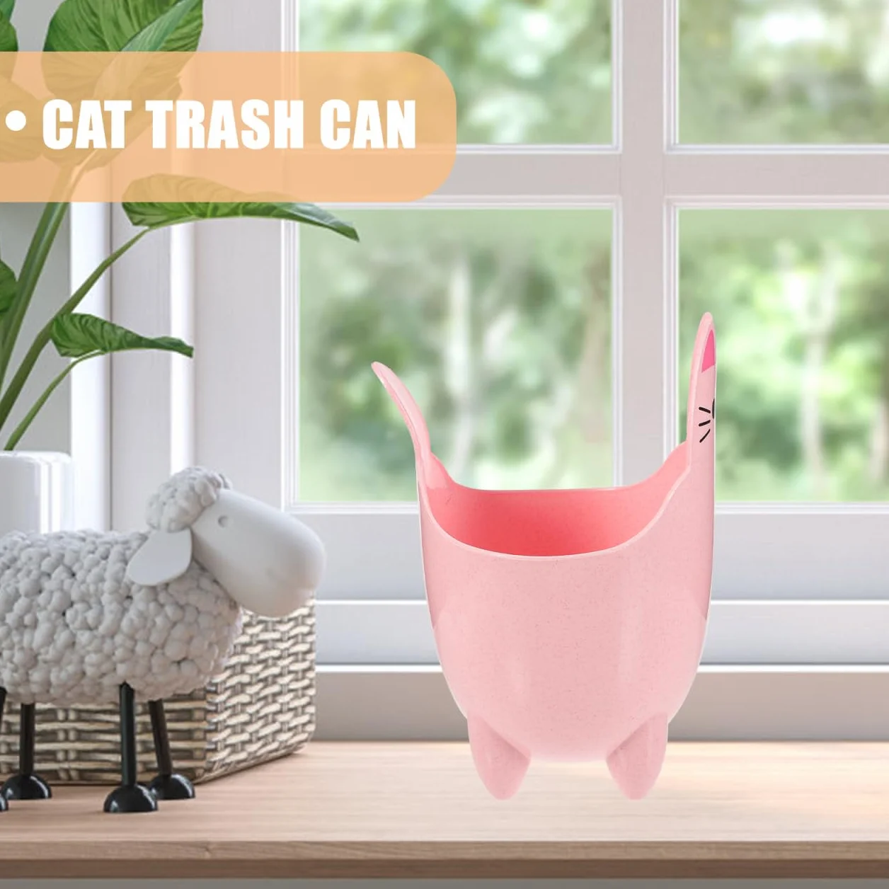 MAGICLULU Motif Chat 2 Pièces Poubelles de Bureau Mini Corbeille Pp Rose
