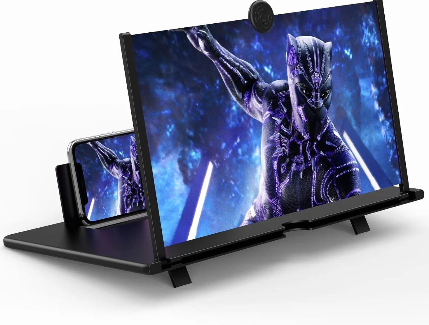 Lupa powiększająca do telefonu komórkowego 14 cali, 3D HD, składana lupa na ekran, telefon komórkowy do oglądania filmów i filmów dla wszystkich smartfonów (czarna)
