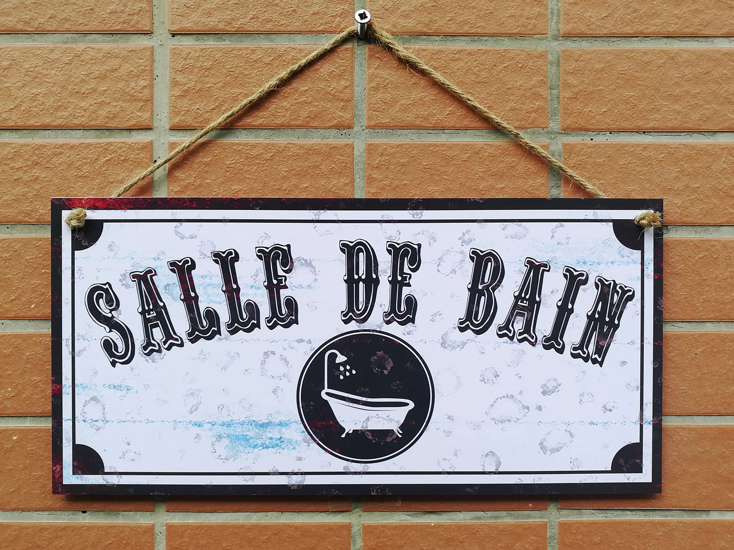 CARISPIBET plaque décorative salle de bain 15 x 30 cm décoration intérieure