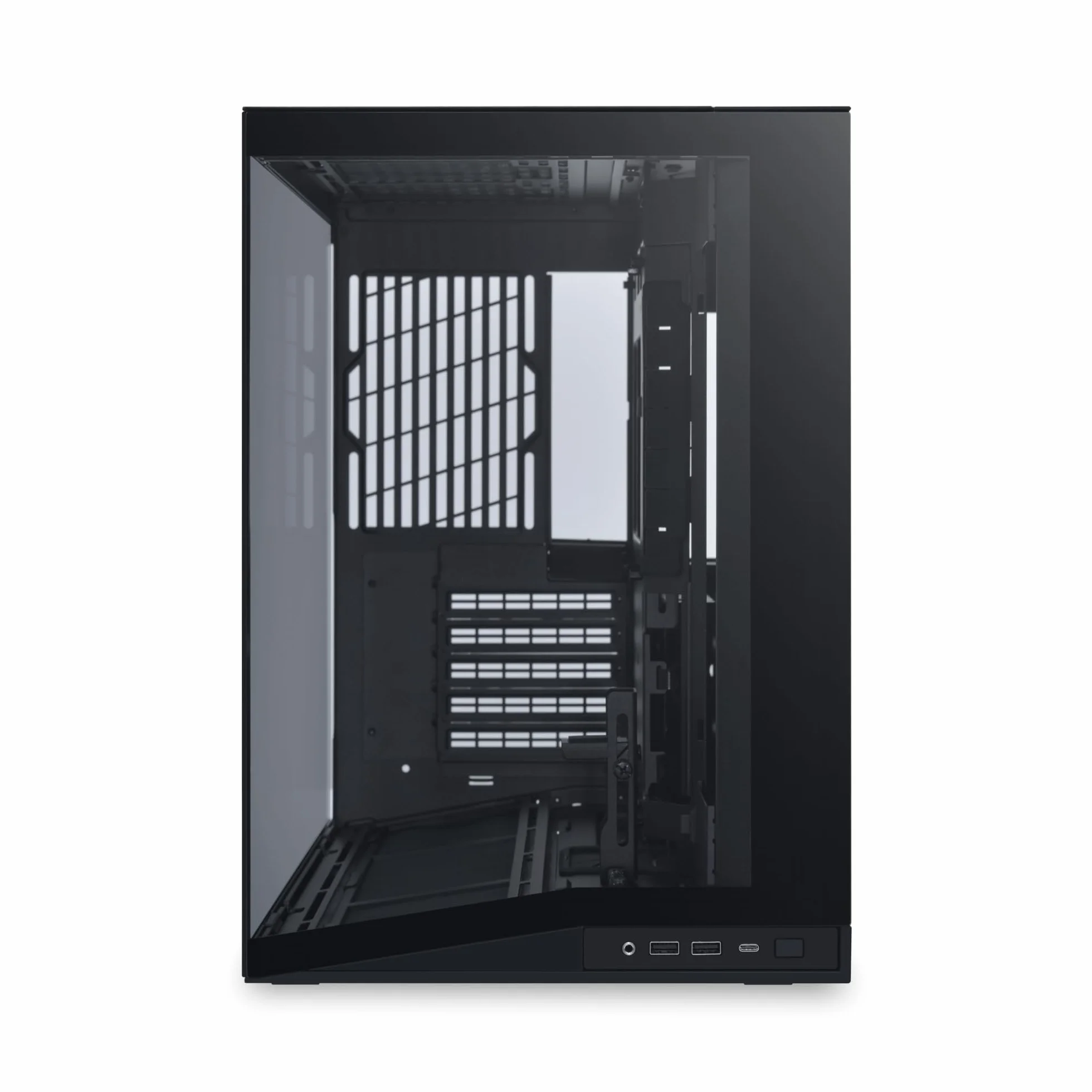 Lian Li O11 Dynamic Mini V2 obudowa PC, czarna, kompaktowa obudowa ATX Midi Tower z dwukomorową konstrukcją, szkłem hartowanym i modułową konstrukcją