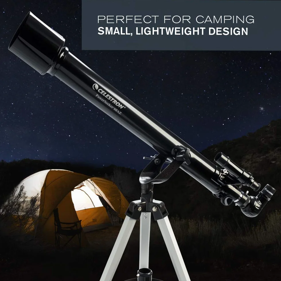 Celestron 21041 PowerSeeker 60AZ Refractor Telescope, Black