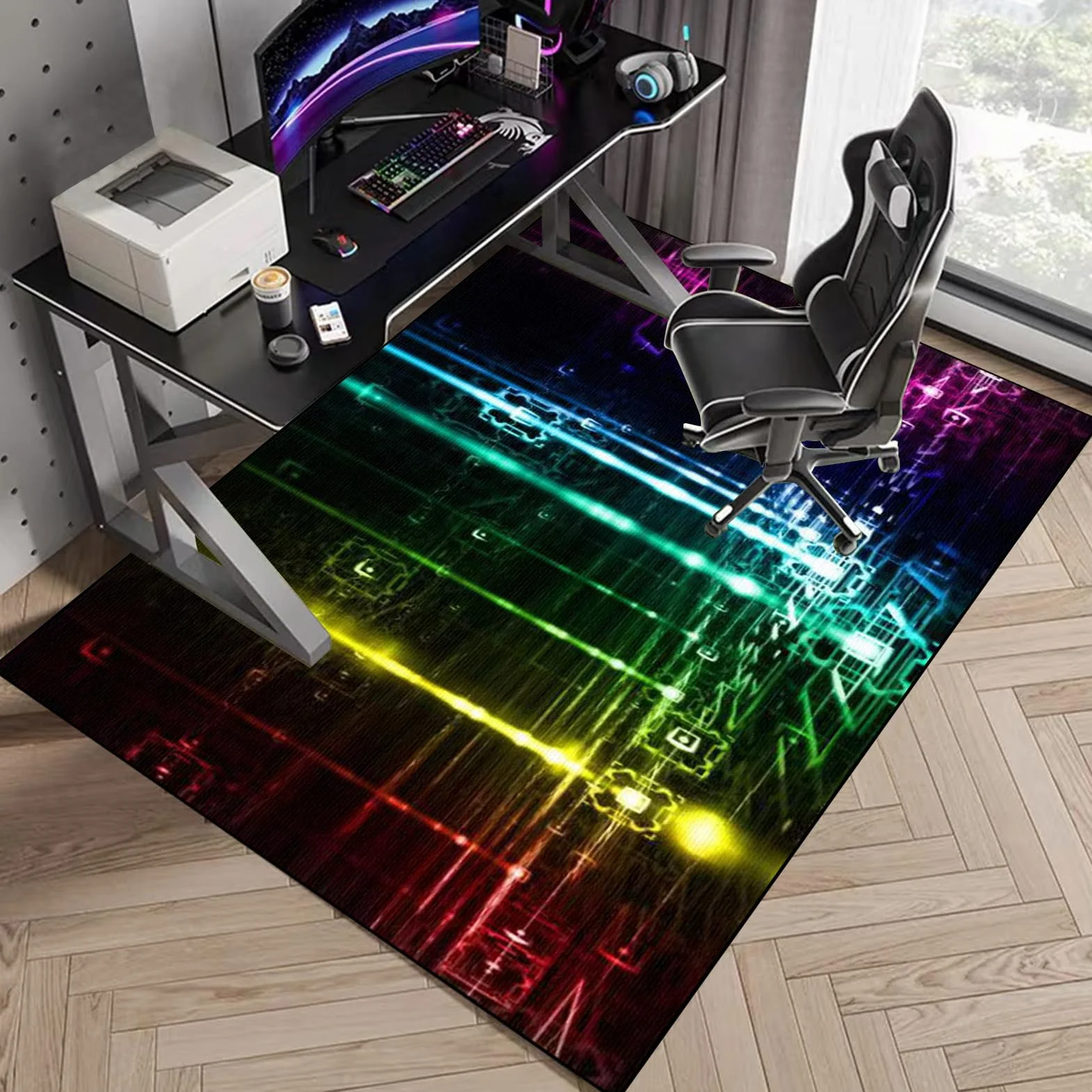 Tapis de Chaise de bureau pour ordinateur en bois dur Tapis de Chaise à Rouler 150 x 180 cm Tapis Potection de Sol Tapis Chaise Gaming Antidérapant Tapis Protecteur de Sol pour fauteuils de Gaming