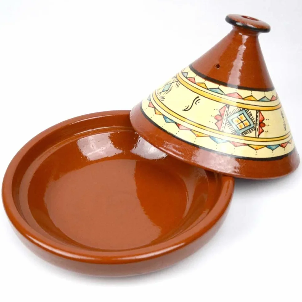 Acheter un tajine, original du Maroc, Tajine marocain 30 cm, pot en terre cuite pour la cuisson, pour 4 à 5 personnes, fabriqué à la main à Marrakech, émaillé, Tagine Tajin, plat à tajine, cocotte