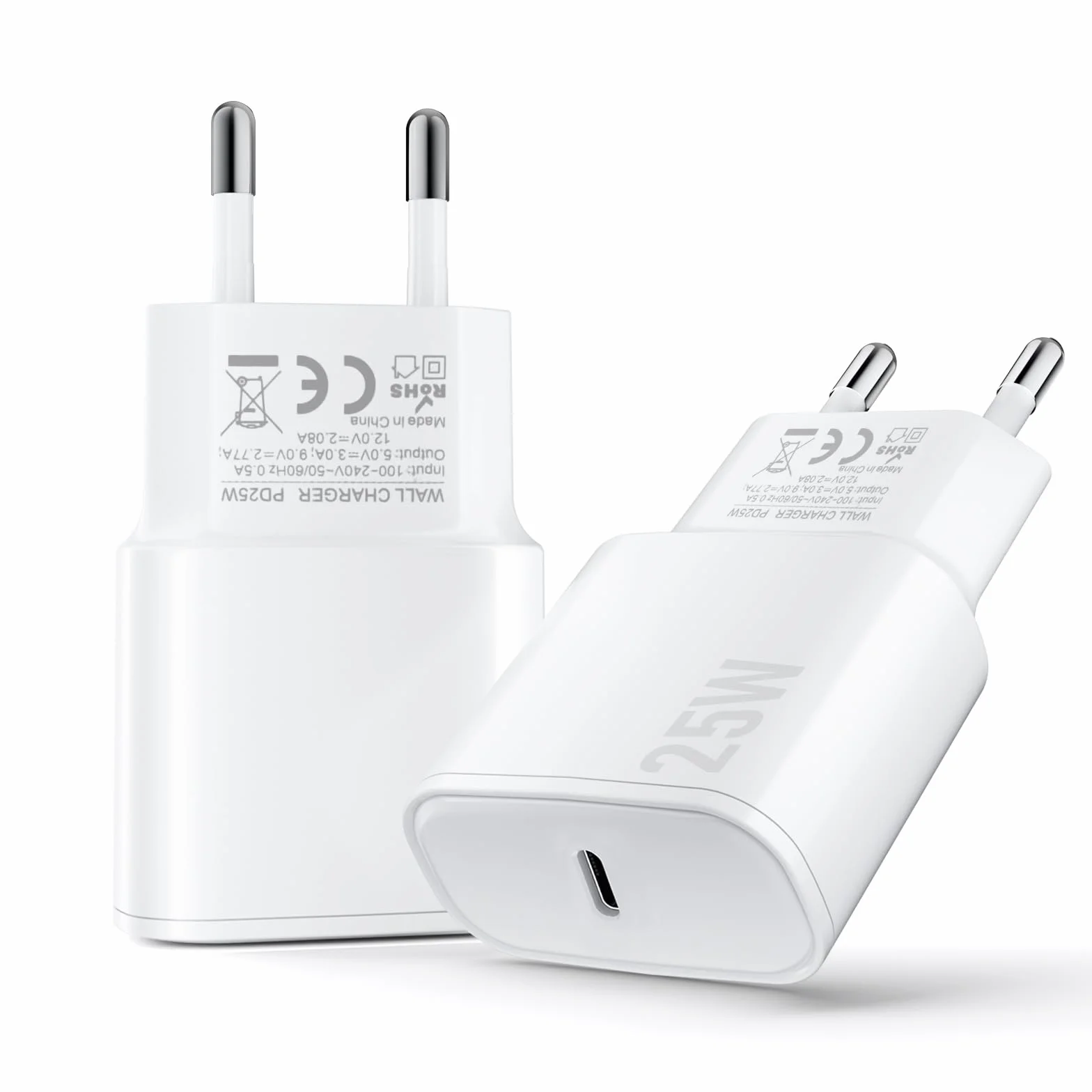 Chargeur USB C 25W Rapide Secteur Mural Alimentation Adaptateur pour iPhone 17 16 15 14 13 12 11 Pro Max XR XS