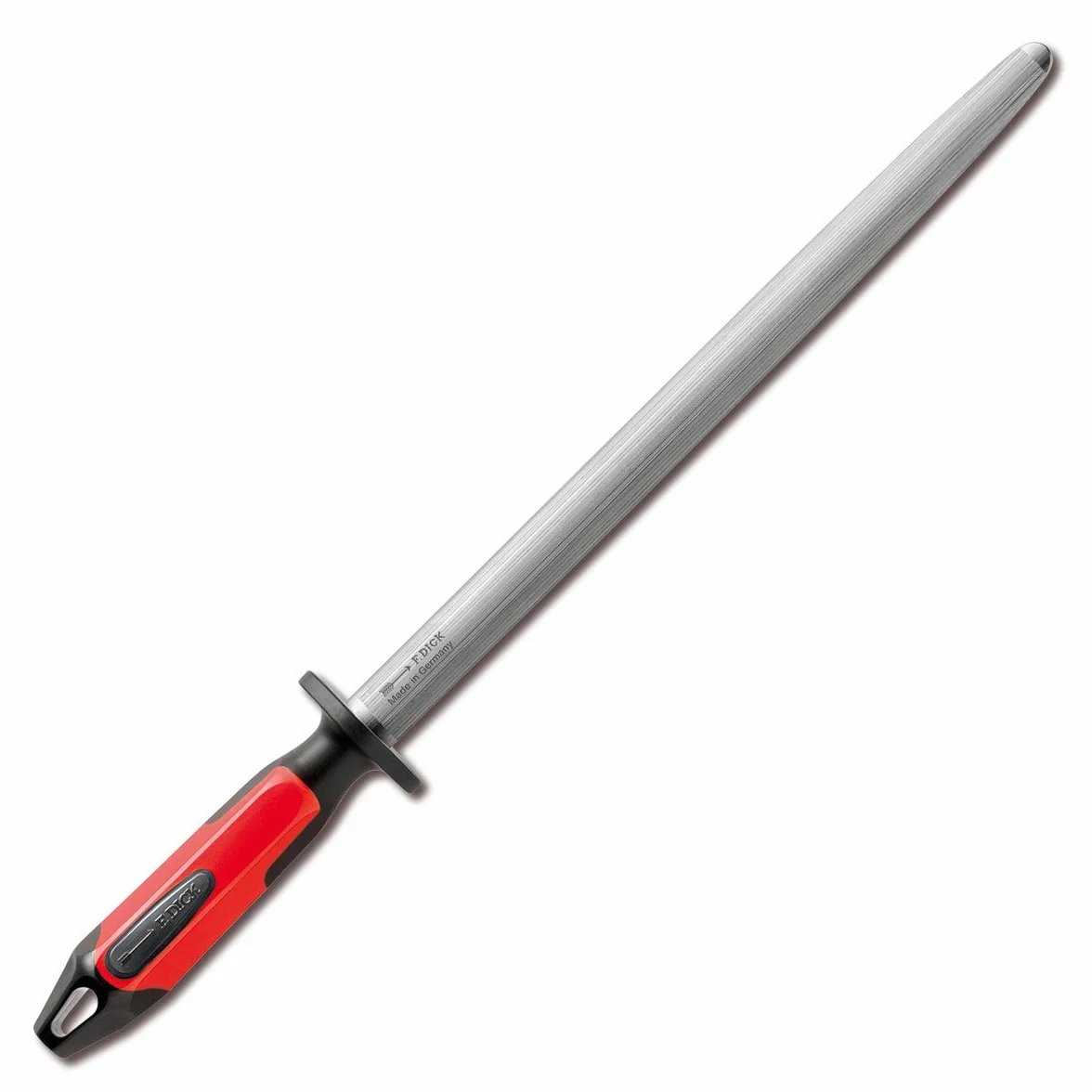 Dick 73173300-63 Acier à aiguiser RegularCut avec poignée 2K Rouge/noir 30 cm ovale