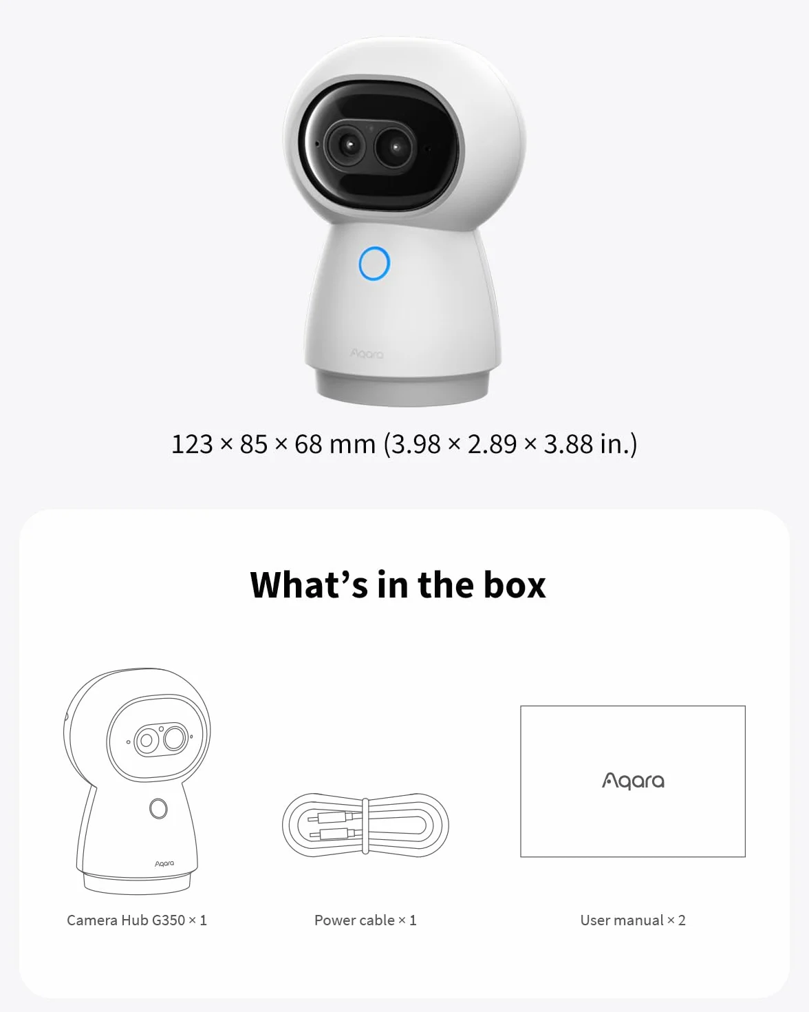 Aqara 4K UHD Matter Camera Hub G350 : Dual-Lens, zoom 9x, obrót 360°, śledzenie AI, rozpoznawanie twarzy/gestów. Współpracuje z Apple HomeKit, Alexa, Google Home i SmartThings