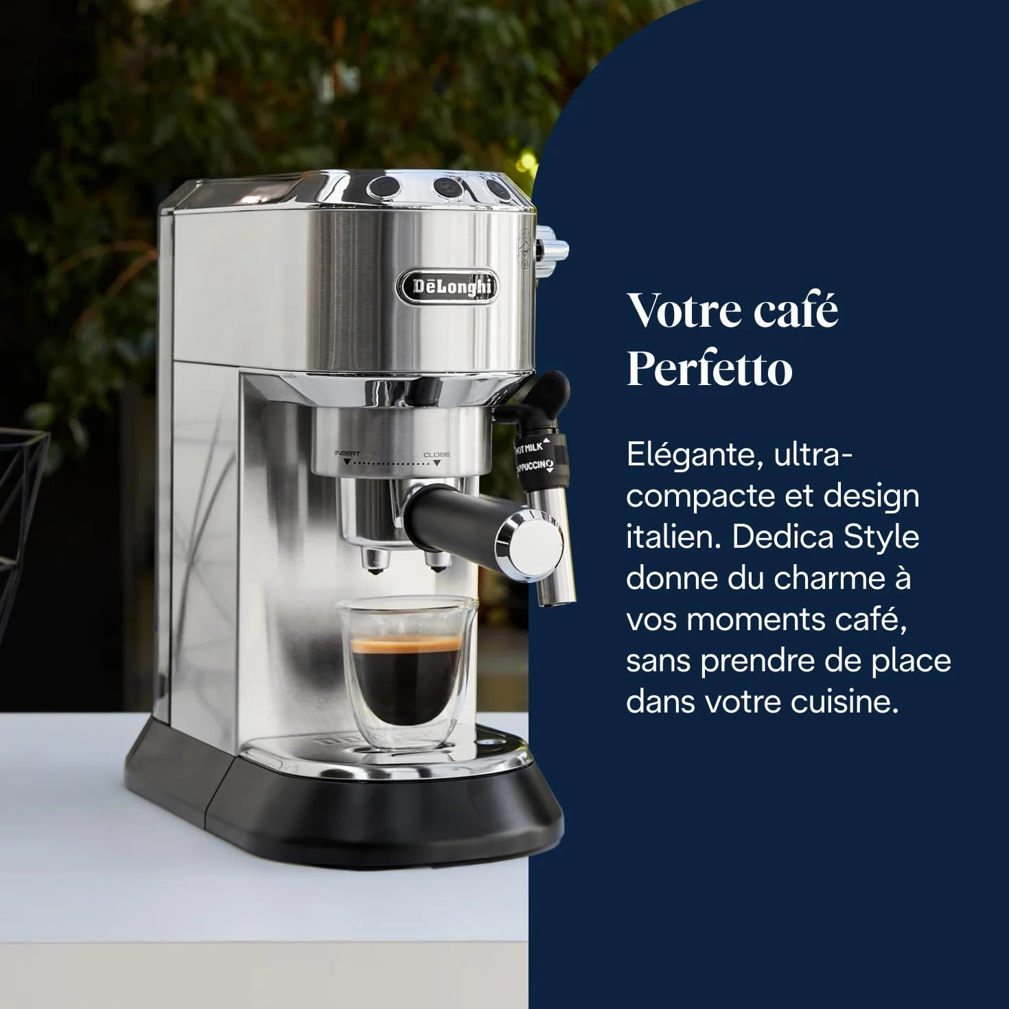 De'Longhi Dedica Style EC685.M Machine à Expresso 15 cm 1 L Métal Dosettes E.S.E