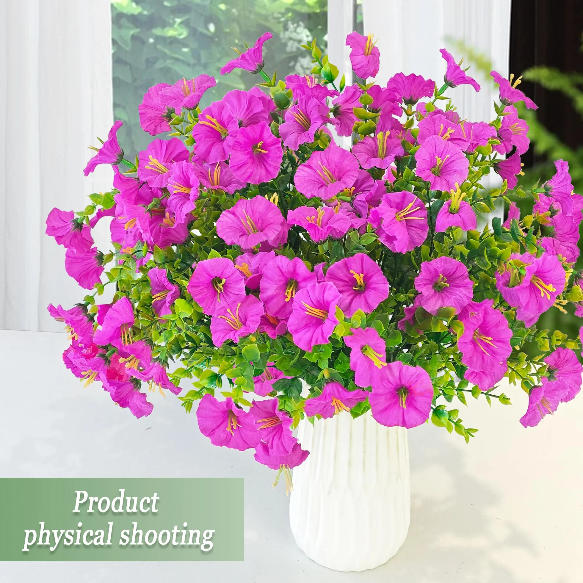 TINA Fleurs Artificielles 6 Bouquet Gloire du Matin Résistantes aux UV Décoration Extérieur Maison Jardin