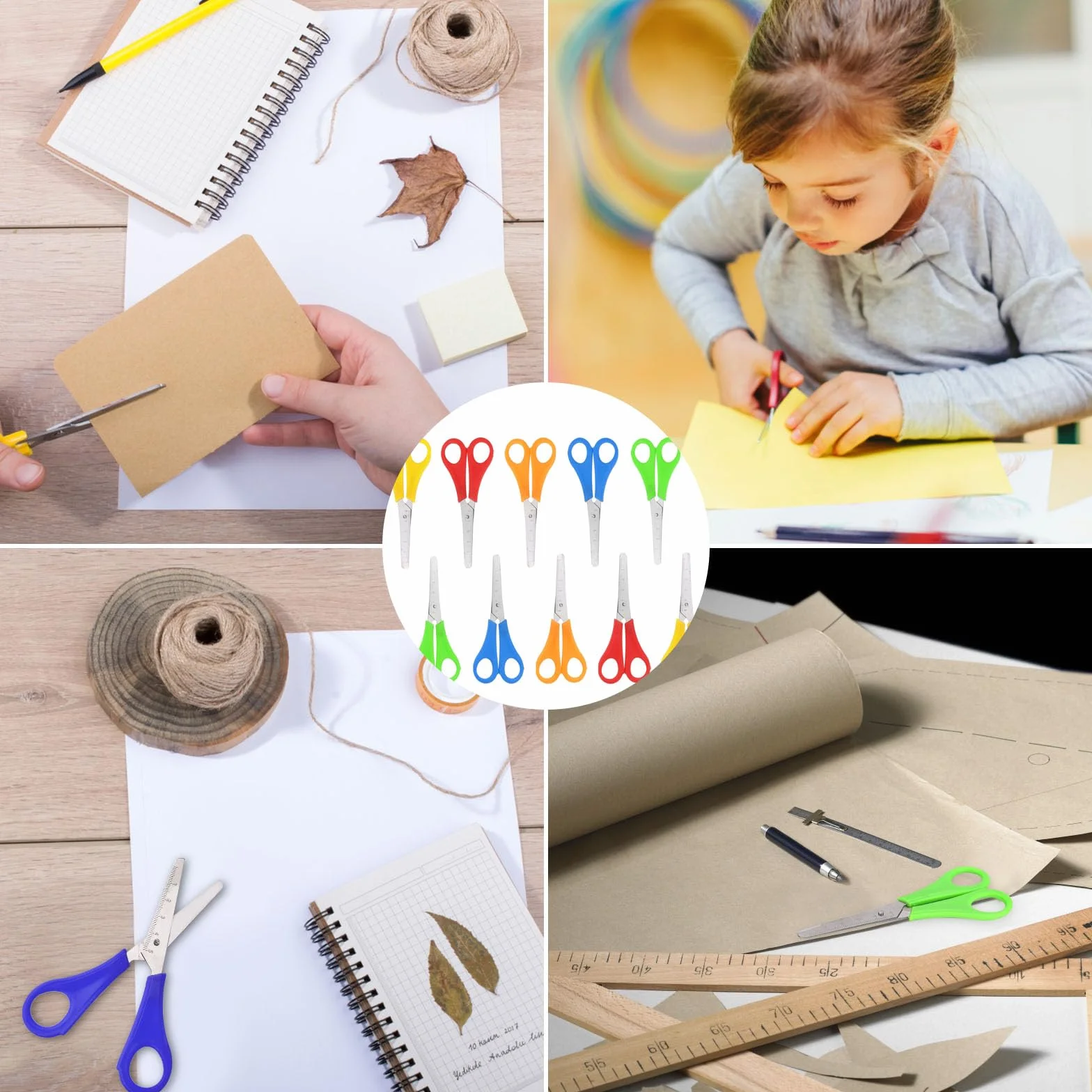Ciseaux de sécurité en acier inoxydable pour enfants - Lot de 10 paires