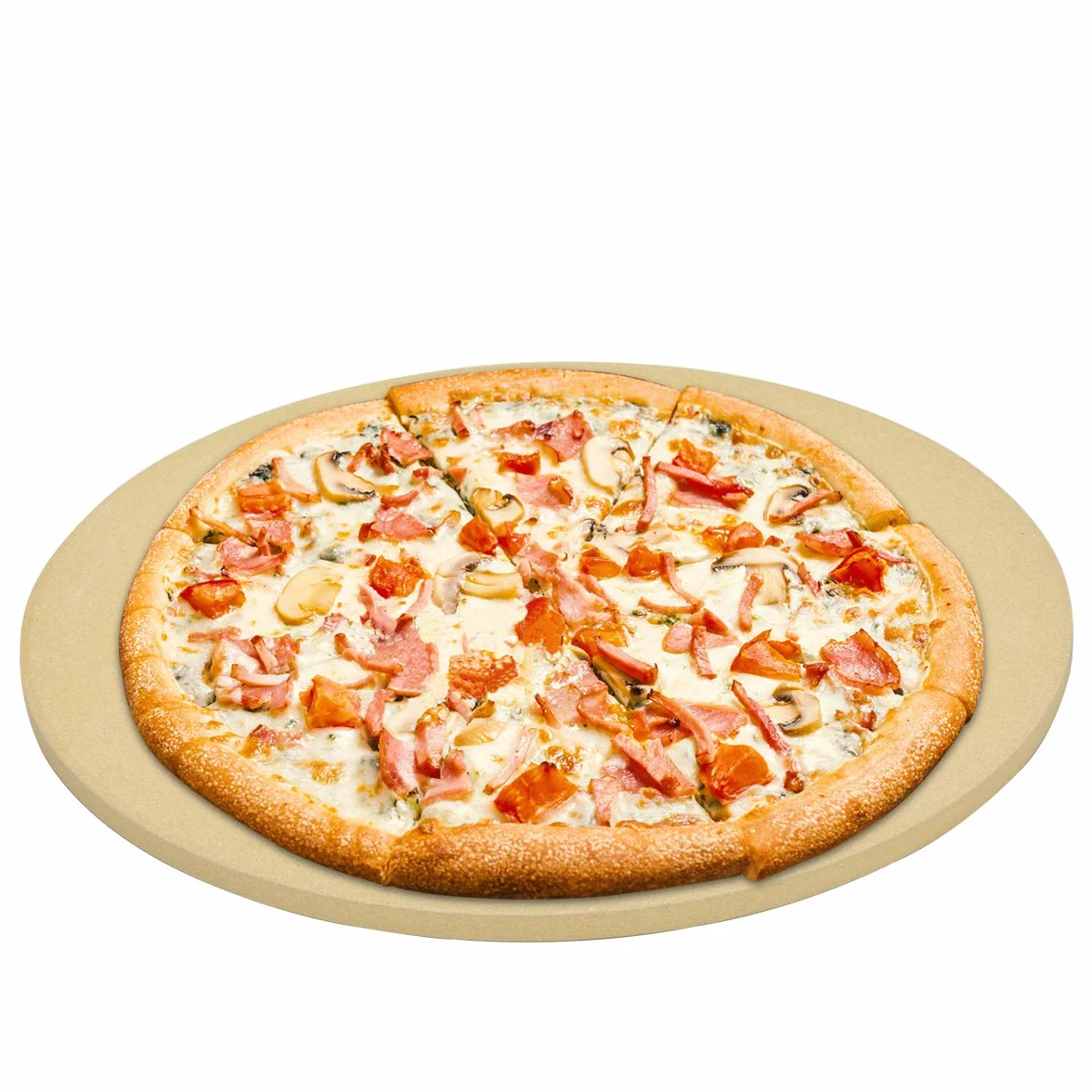 onlyfire 37.6 cm Pierre à Pizza Ronde en Cordiérite pour Four à Pizza et Barbecue, Chauffage Rapide, Planche à Pizza Réfractaire