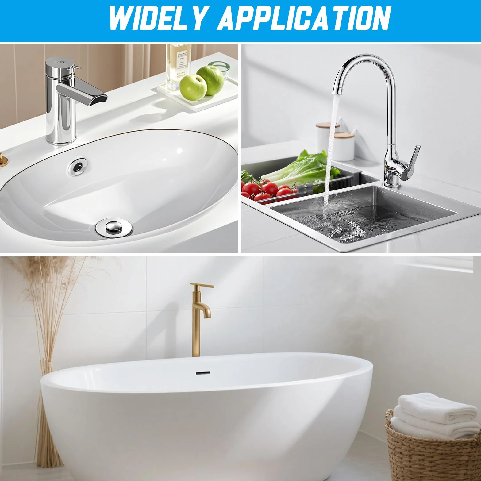 Bonde de Lavabo Universel 26-40mm/30-45mm avec Filtre Anti-Clogging 1 pièce