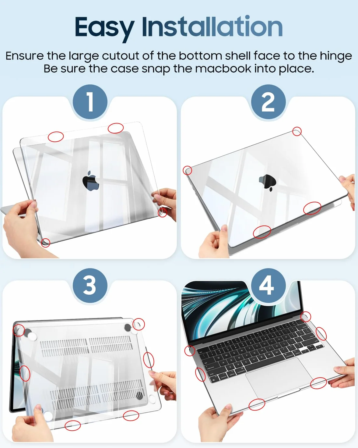 FINTIE Coque MacBook Air 13.6 Pouces M5 M4 M3 M2 A3449 A3240 A3113 A2681 Transparent