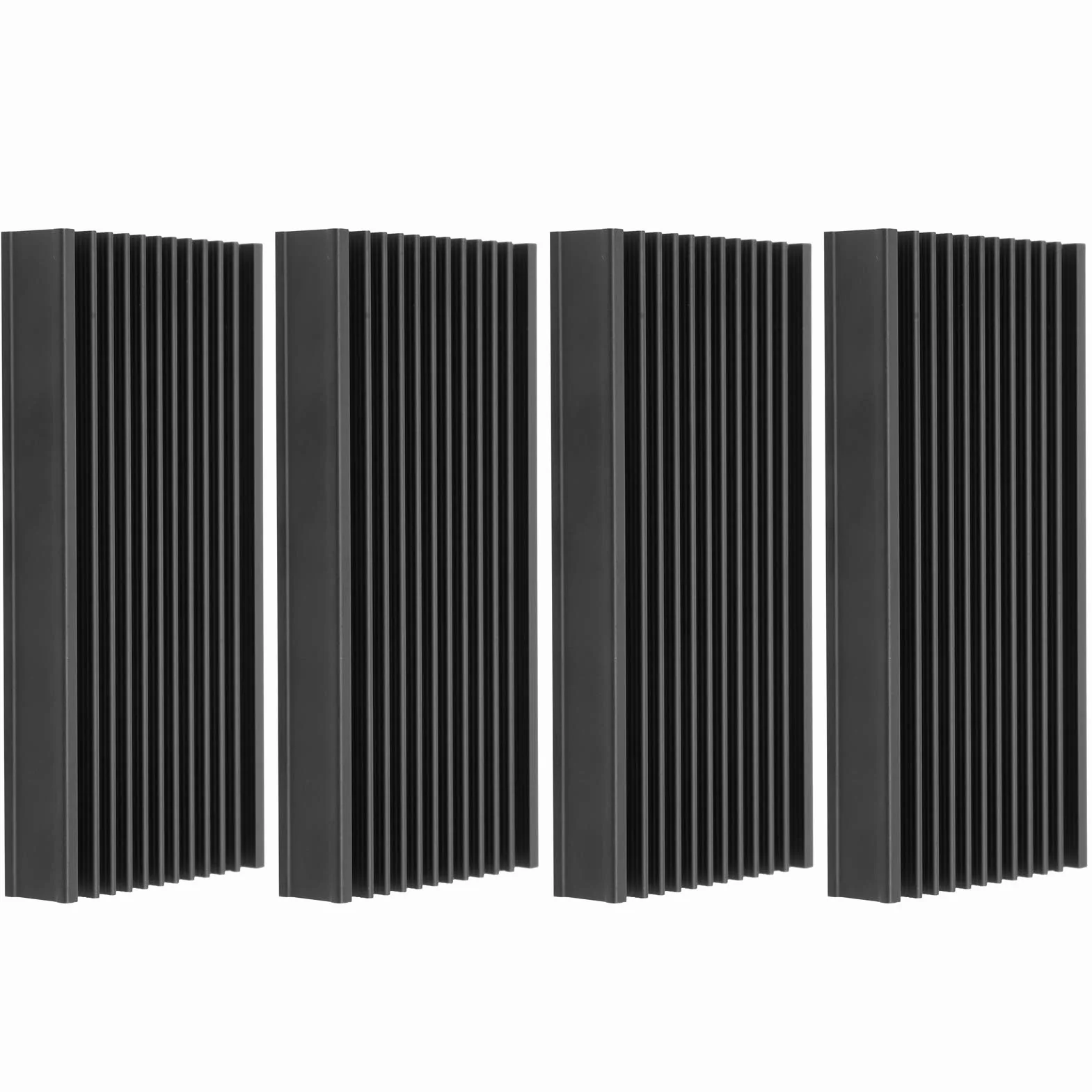 Fafeicy 4PCS Czarny Aluminiowy Chłodnica Radiatora 50x12.7x100 Mm dla Płytki Obwodu Chipów Cpu Routeter Wzmacniacz Moduł Zasilający Chłodzenie Płyty Głównej Płyta Główna