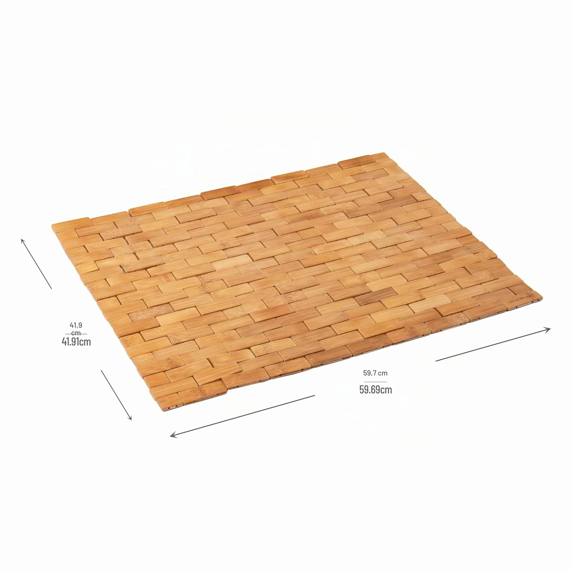 Mind Reader Tapis de Bain de Luxe en Bambou Enroulable 60 x 41 cm Marron