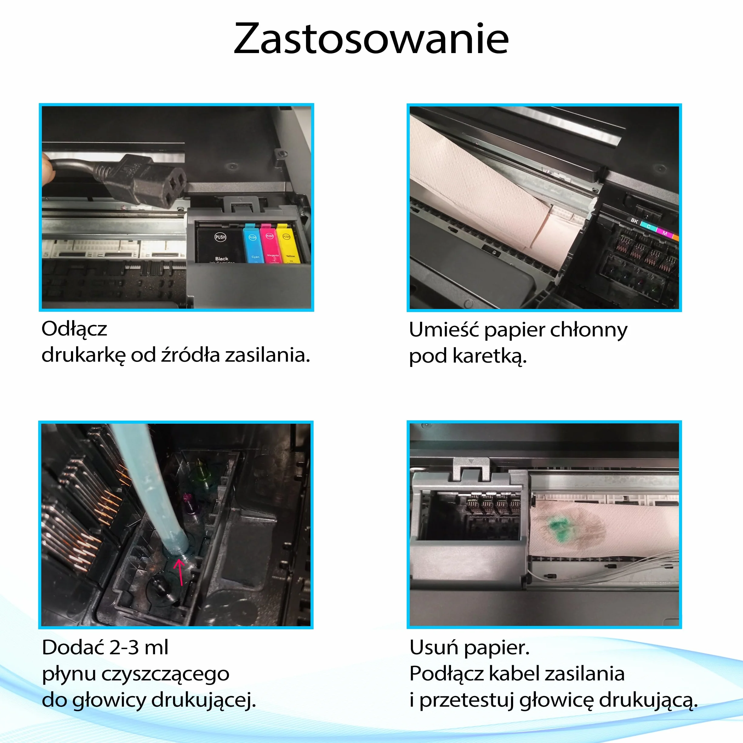Supply Guy Środek do czyszczenia głowicy drukującej, Środek do czyszczenia dysz do czyszczenia wszystkich drukarek atramentowych - kompatybilny z Canon Epson HP (100 ml)