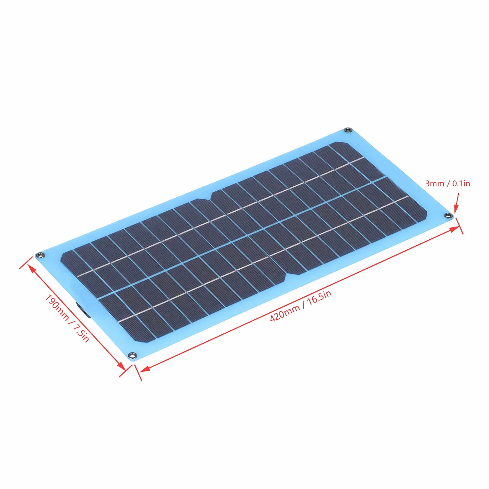 Yosoo Health Gear Elastyczny Zestaw Paneli Słonecznych Laminowany moduł Fotowoltaiczny 15 W 18 V Ładowarka Słoneczna USB z Regulowanym Uchwytem IP65 Wodoodporny do Kempingu RV Camping Piesze