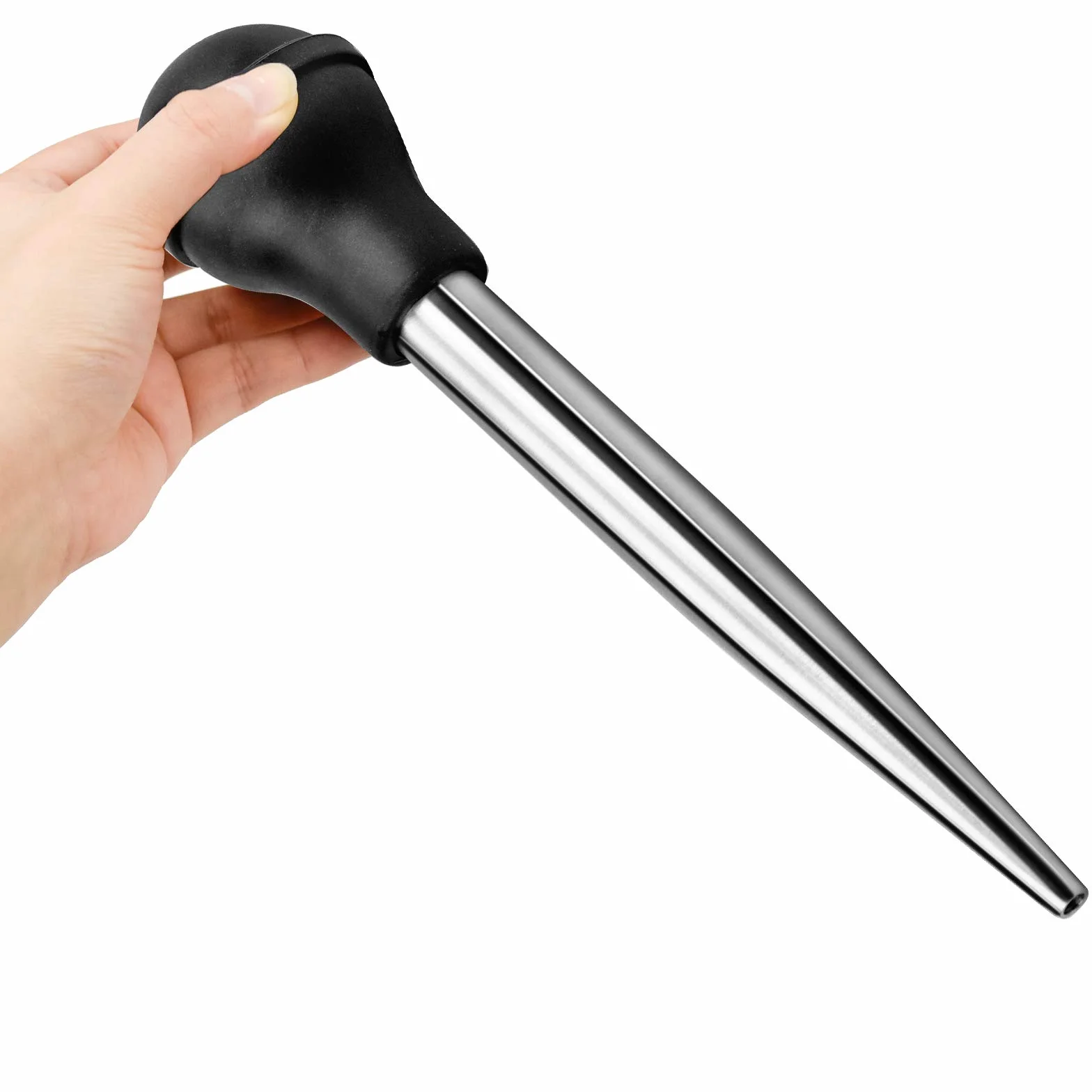 Winfred Poire à Sauce Acier Inoxydable 304 Caoutchouc Pipette Cuisine Aiguille d'Injection Brosse Nettoyage BBQ